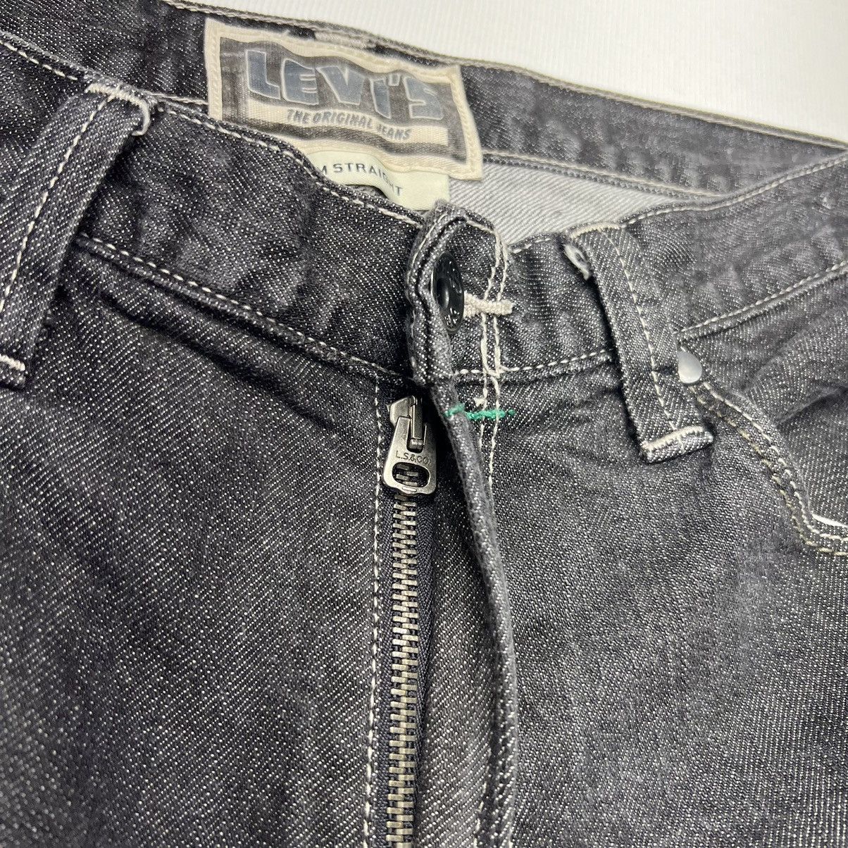 Levi's Levis Slim Straight Jeans Black Green Stitch Pockets Denim Size US 33 - 8 Thumbnail