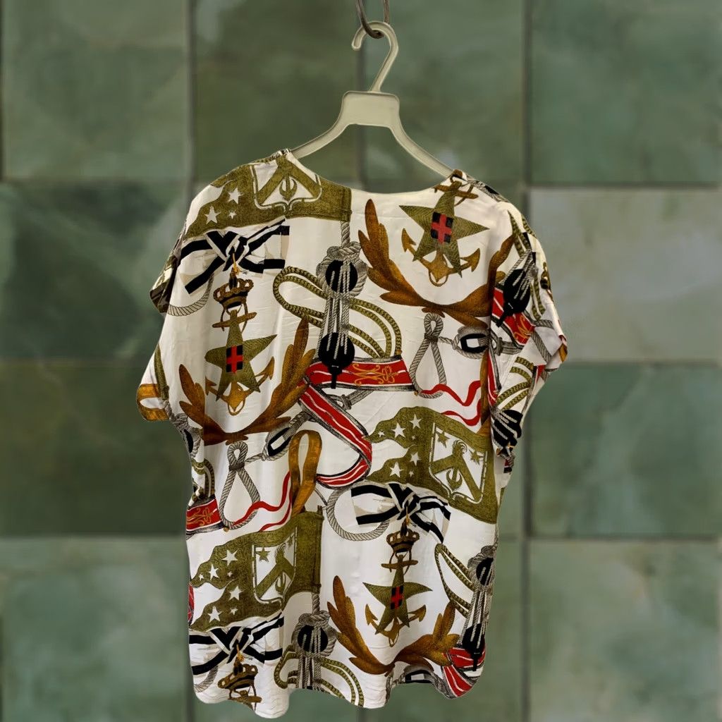 Vintage VINTAGE Valentina Italy Designer Silk Blouse Women’s 2XL Nautical Print Top Size XXL / US 16-18 / IT 52-54 - 1 Thumbnail