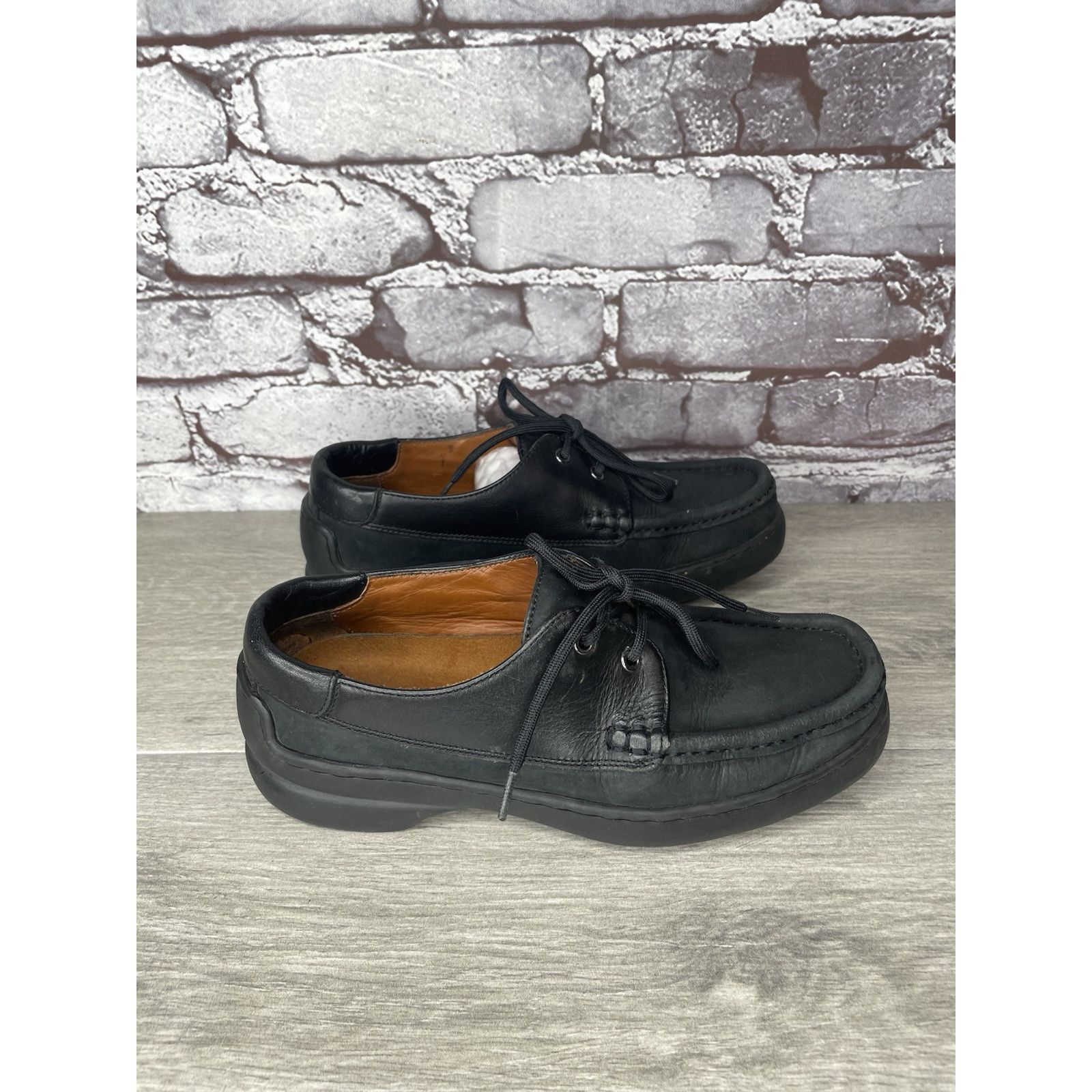 Bally Bally Grimsela Black Leather Moc Toe VTG Oxfords Shoes Women Size US 5.5 / IT 35.5 - 14 Thumbnail