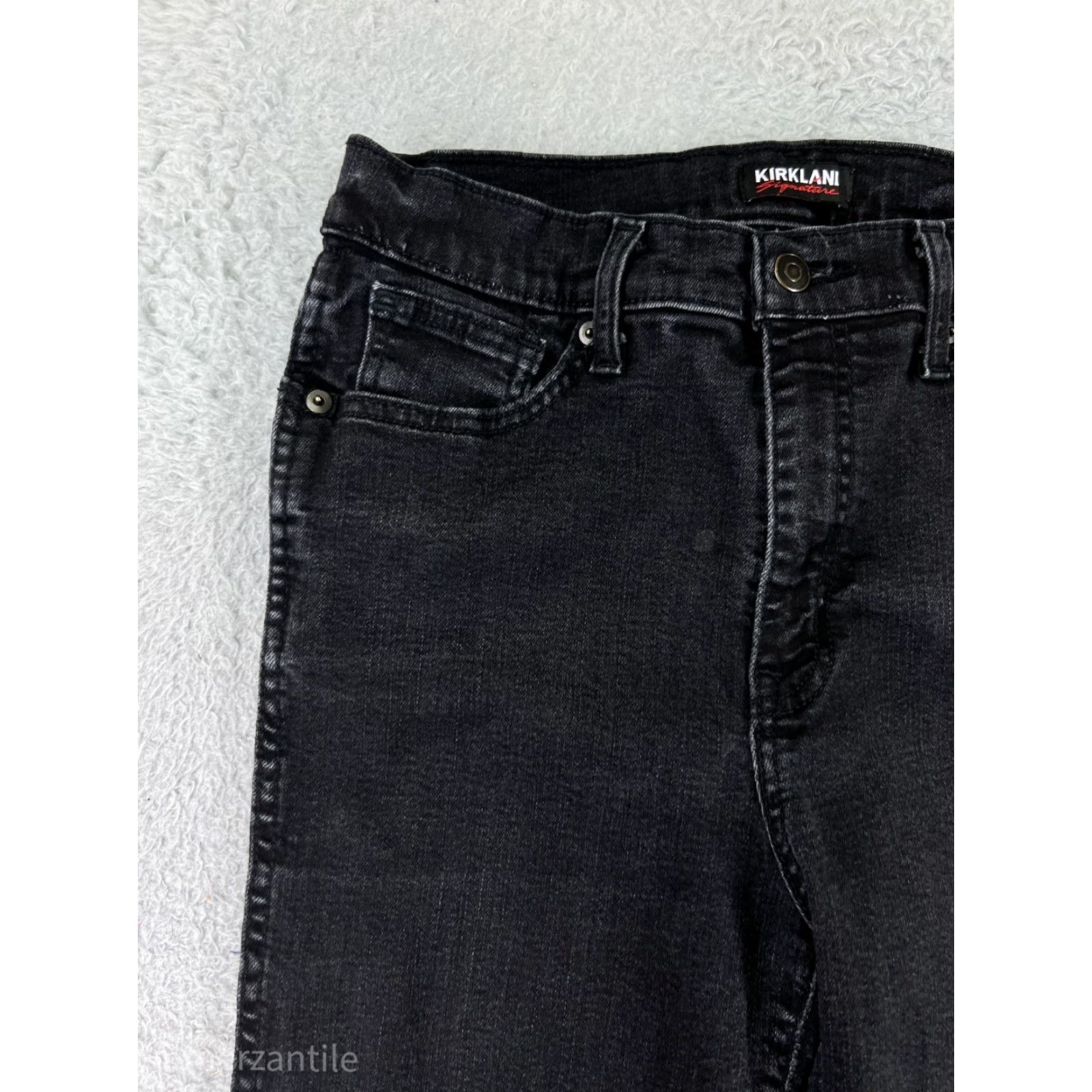 Vintage Kirkland Jeans Women's 12 Black Denim Skinny Certification: Dark Wash Cotton Blend Pants Size 34" / US 12 / IT 48 - 7 Thumbnail