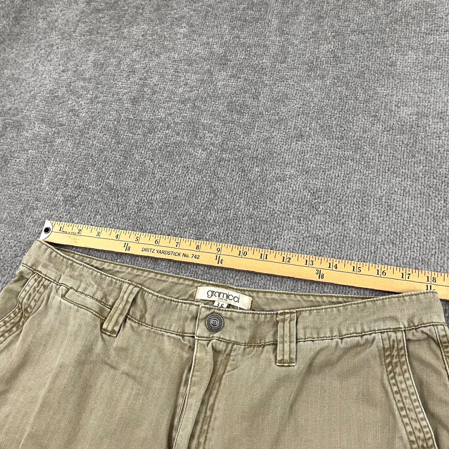Gramicci Gramicci Pants Mens 36x31 Straight Leg Khaki Beige Outdoor Utility Cotton Canvas Regular Rise Mid 10-12 In 5-Pocket Mens Clothing Men Size US 36 / EU 52 - 5 Thumbnail