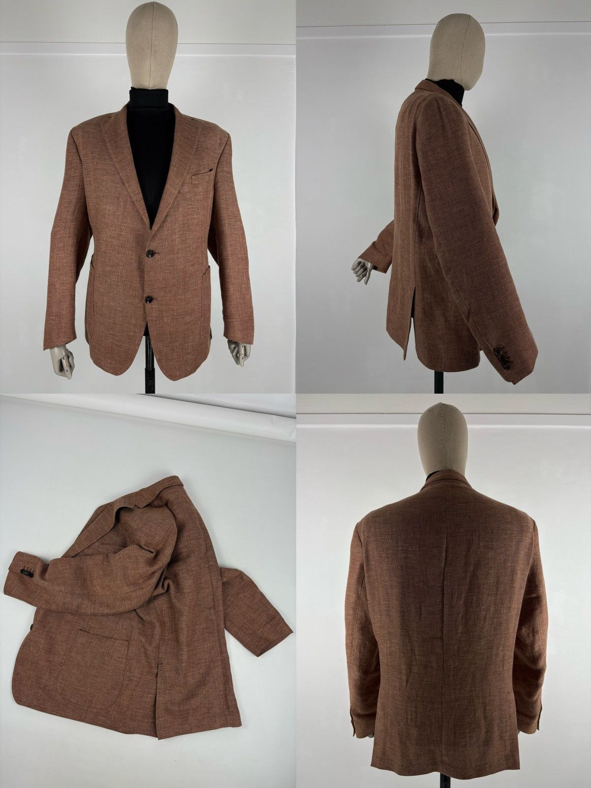 Suitsupply Men's Carl Gross Black Line Linen-Wool Modern Fit Sport Blazer Sakko Jacket Size 48S - 1 Thumbnail