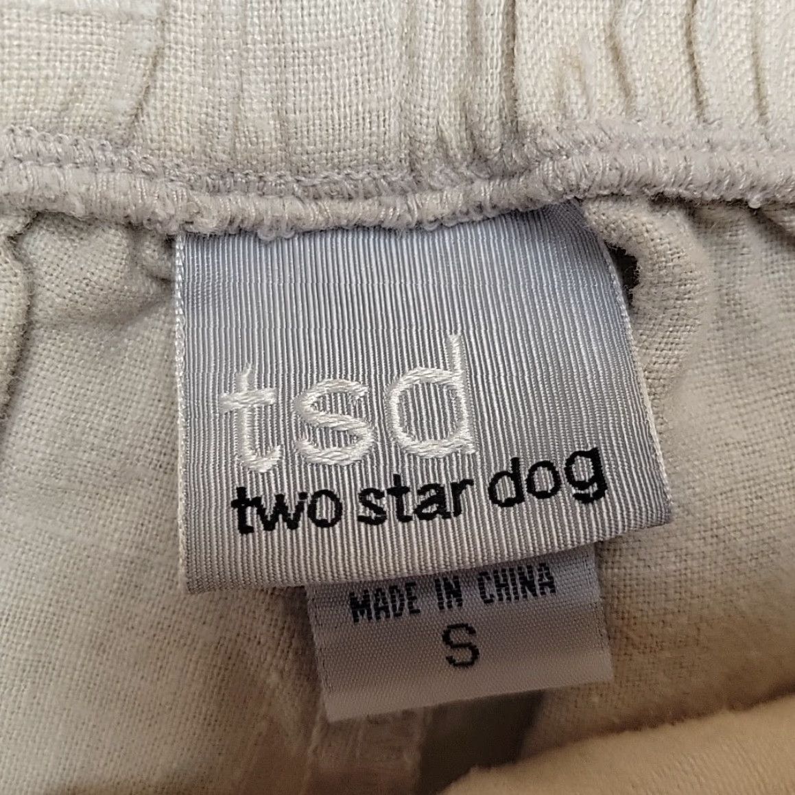 Vintage Two Star Dog Pants Women S Beige Hemp Side Button Coastal Casual Summer Comfort Size 28" / US 6 / IT 42 - 4 Thumbnail