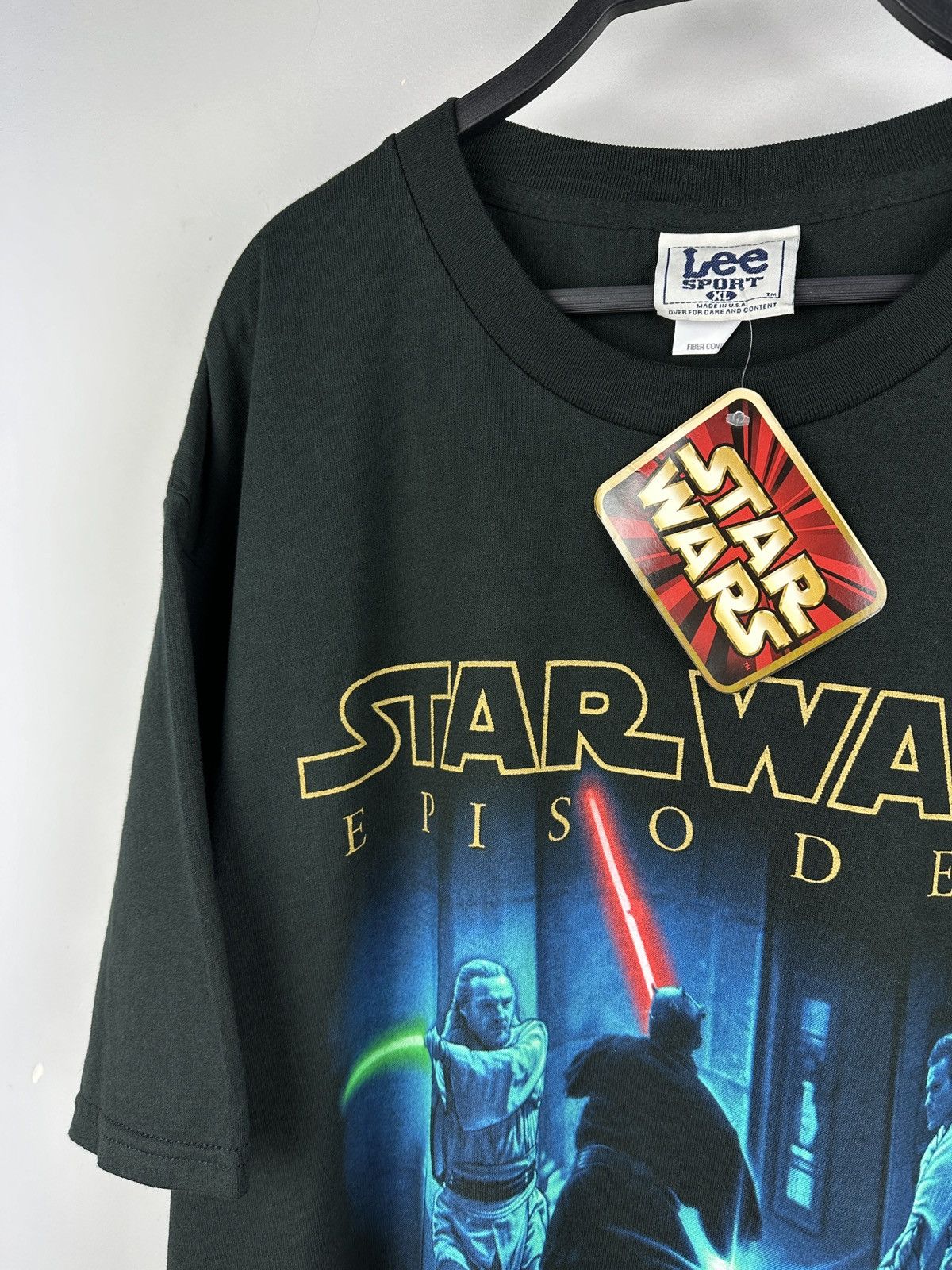 Star Wars × Vintage NWT! Vintage Star Wars Episode 1 Jedi vs Sith Promo T-Shirt Size US XL / EU 56 / 4 - 2 Thumbnail