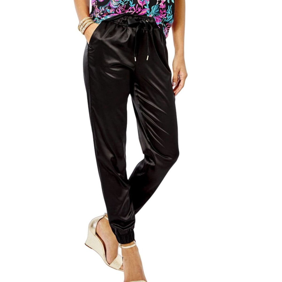 Lilly Pulitzer Lilly Pulitzer Julissa Stretch Pant Satin Elastic Cuff XS Size 28" / US 6 / IT 42 - 1 Thumbnail