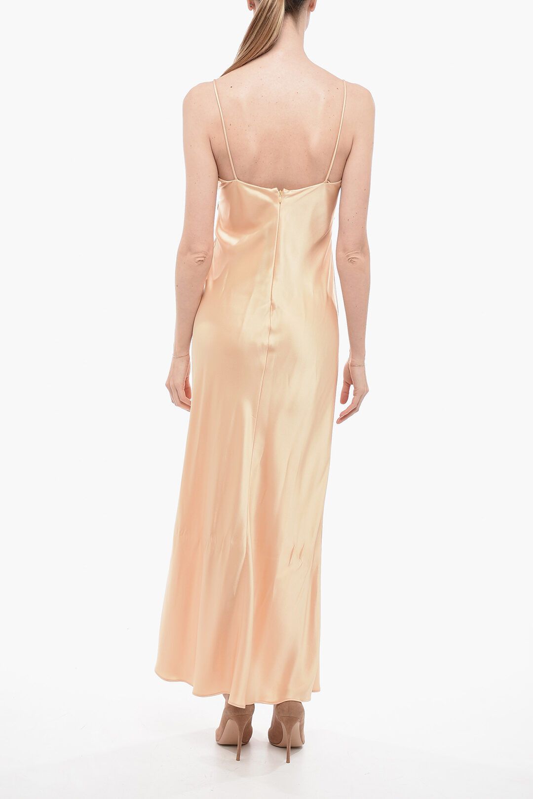 Stella McCartney og1mm0824 Cut-Out Satin Slip Dress in Light Yellow Size S / US 4 / IT 40 - 2 Thumbnail