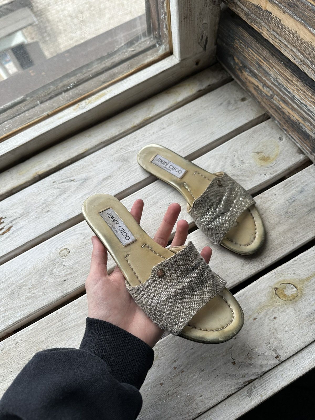 Jimmy Choo × Vintage VNTG🚨 JIMMY CHOO Matelassé Canvas Espadrille Sandals Size US 6 / IT 36 - 1 Thumbnail