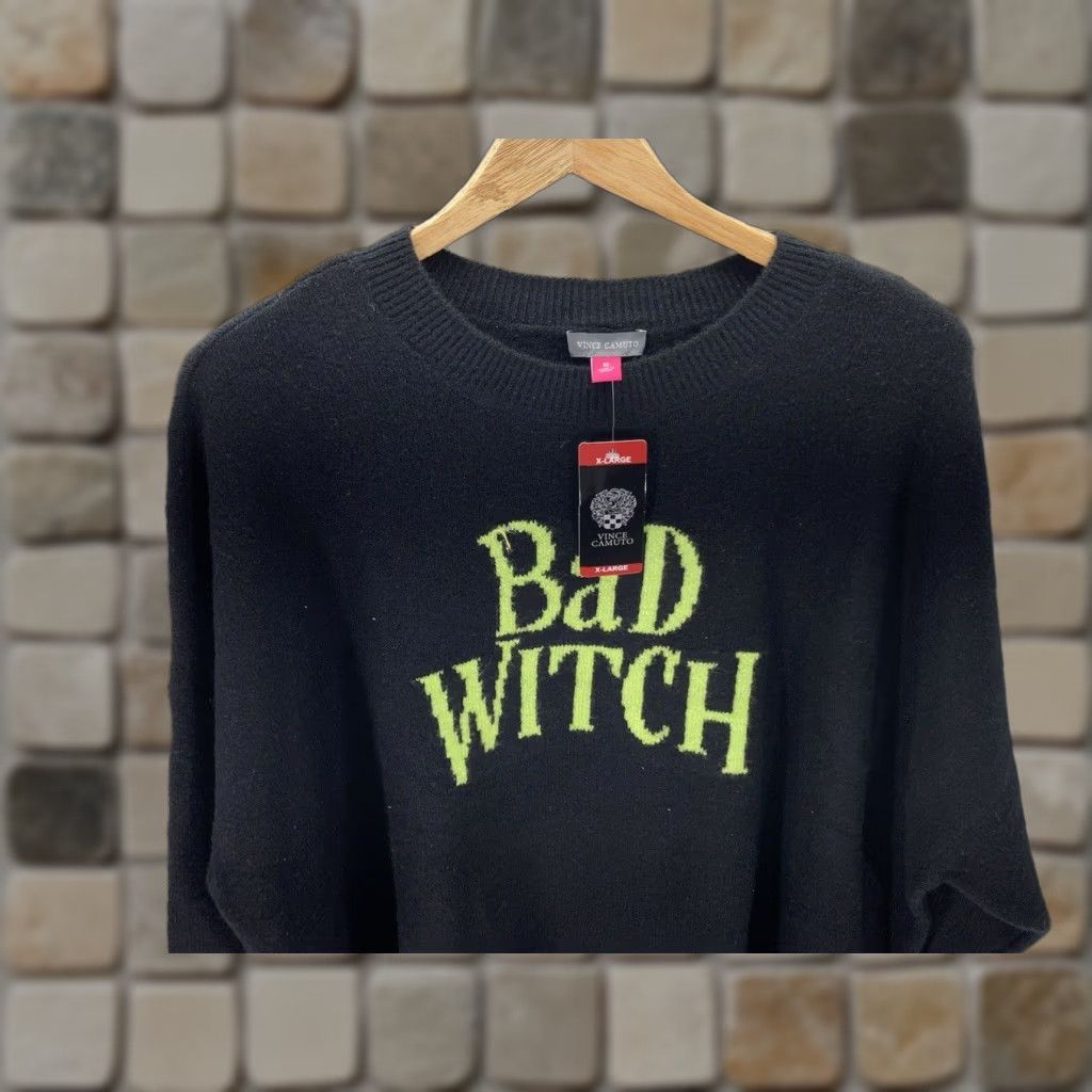 Vince Camuto Vince Camuto Sweater Women XL Black Halloween Pullover NWT Bad Witch Wicked Crew Neck 27 Across Chest 25 From Shoulders to Waist Size XL / US 12-14 / IT 48-50 - 1 Thumbnail