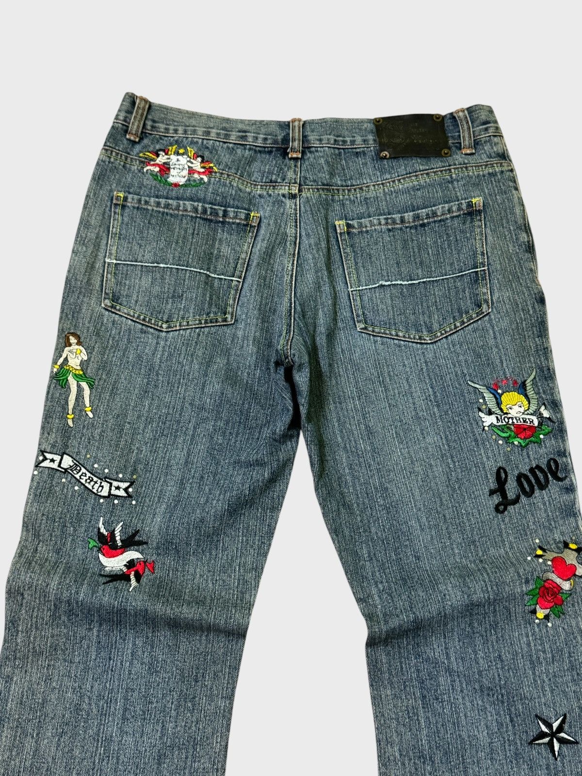 Hysteric Glamour FLARED SEMANTIC DESIGN CROSS EMBROIDERED STYLE DENIM Size US 31 - 11 Thumbnail