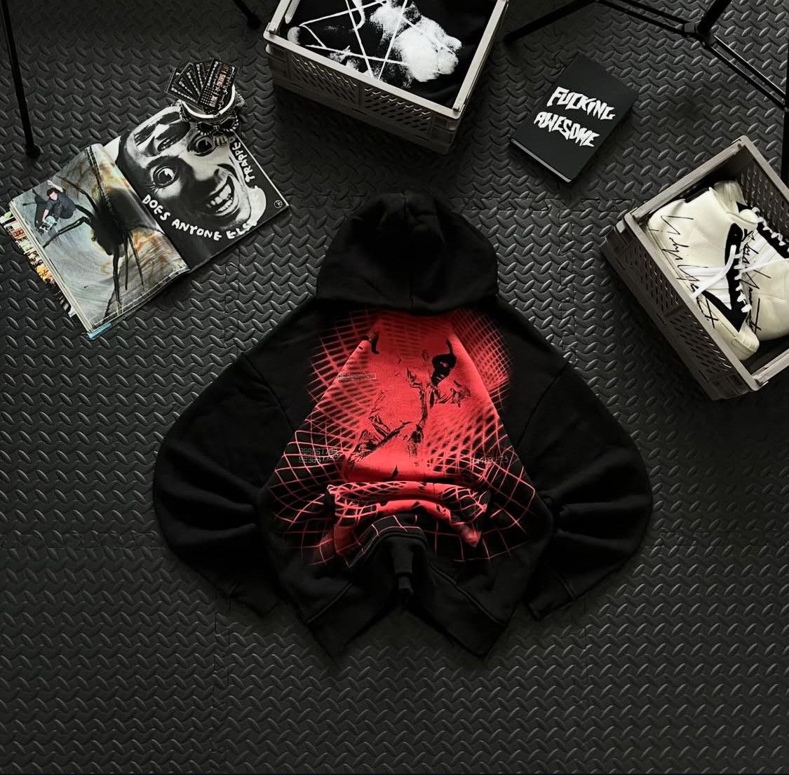 Jaded London Jaded London Oversized Skull Fleece Hoodie | Grailed
