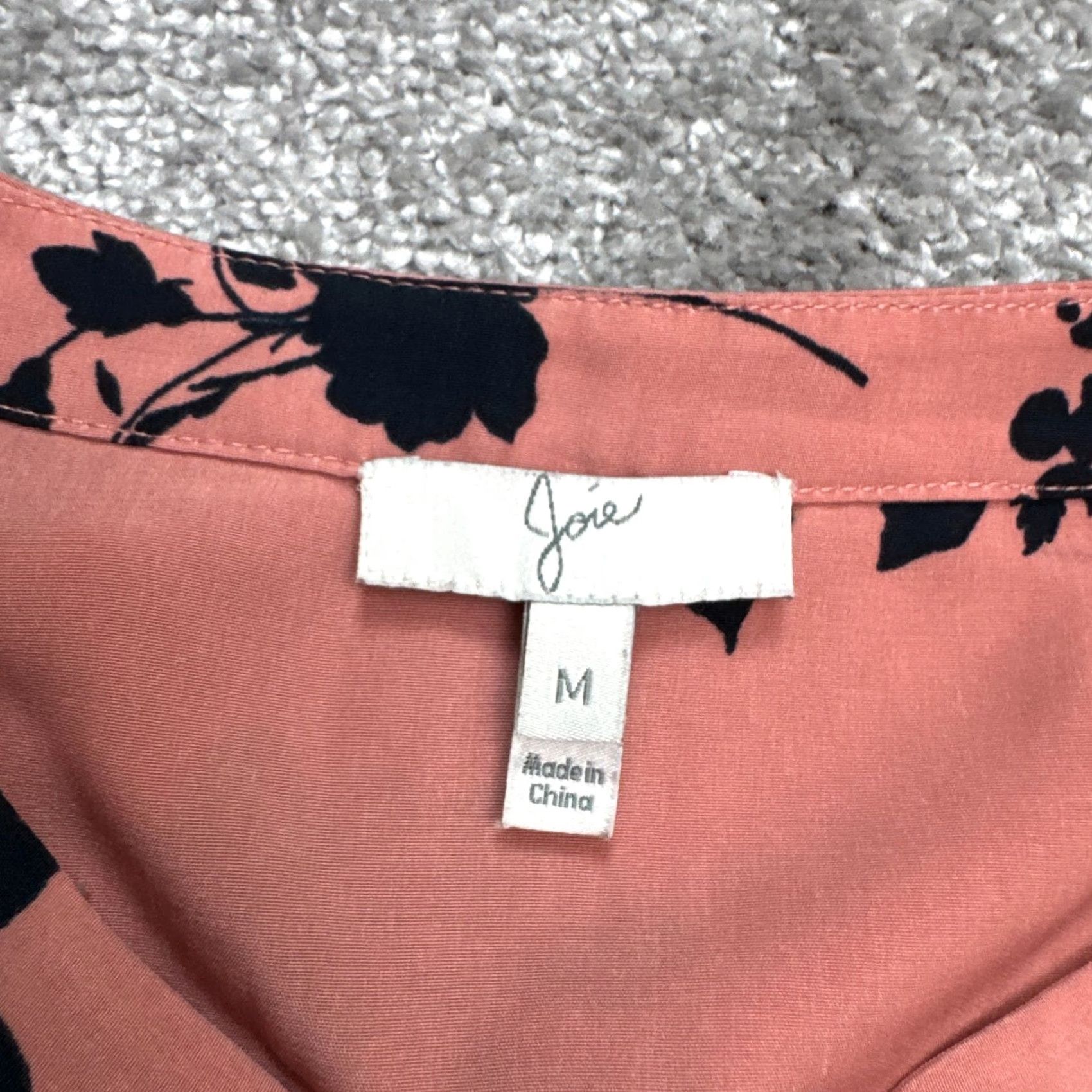 Missguided Joie Acey Floral Ruffle Mini Dress Women Medium Pink Black Long Sleeve Button Up Size S / US 4 / IT 40 - 5 Thumbnail