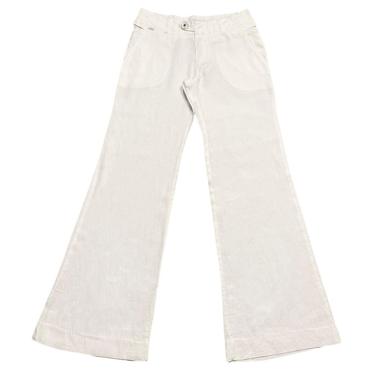 Miss Sixty VTG Y2K Miss Sixty 100% linen boho festival flared trousers Size 24" / US 00 / IT 34 - 1 Thumbnail