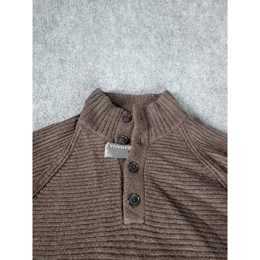 Banana Republic Banana Republic Wool Pullover Sweater Men Sz L Brown 1/4 But Size US L / EU 52-54 / 3 - 2 Thumbnail