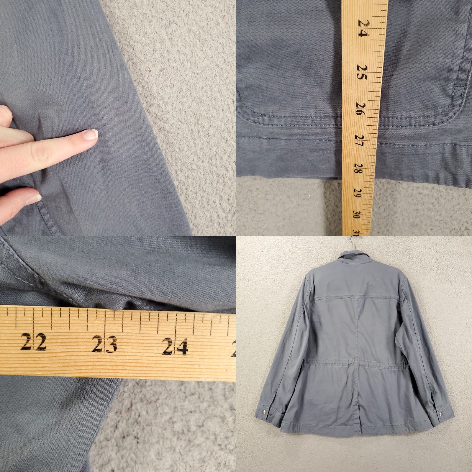 Vintage L.L. Bean Jacket Women XL Beanflex Utility Gray Blue Full Zip Snap Up Stretch Jacket Size XL / US 12-14 / IT 48-50 - 9 Thumbnail