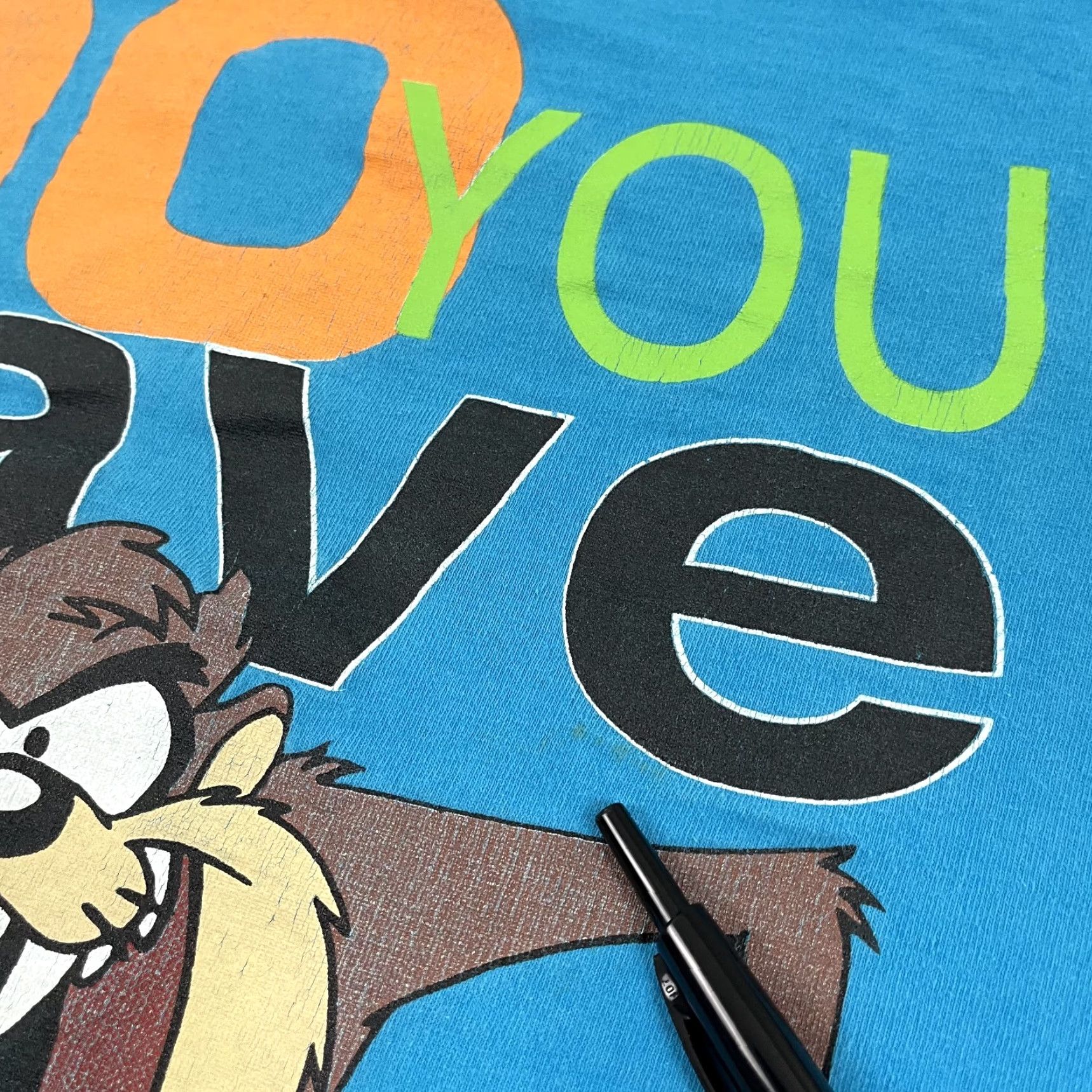 Vintage VTG Tasmanian Devil Shirt Unisex Adults S Blue Do You Have A Problem Looney Tunes Graphic Print Vintage 90s Men Women Shirt Size US S / EU 44-46 / 1 - 7 Thumbnail