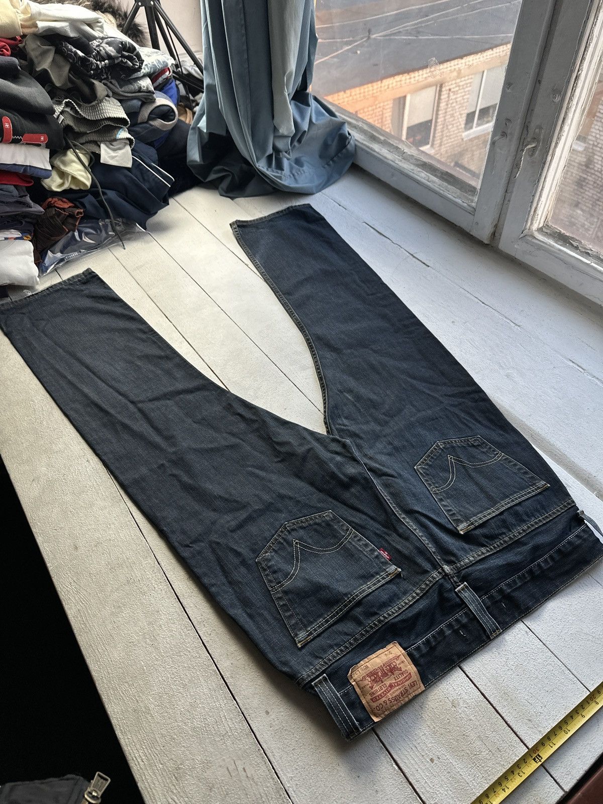 Levi's 🚨Vintage 90s Levis Jeans 506 LEGEND y2k dark Wash Denim Size US 35 - 8 Thumbnail