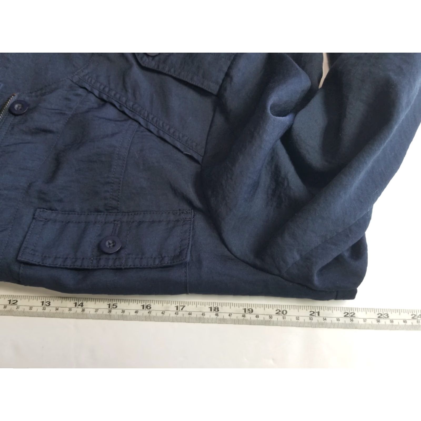 Anthropologie Hei Hei Cargo Jacket Navy Medium Blue Full Zip Casual Women Military Jacket Size M / US 6-8 / IT 42-44 - 4 Thumbnail
