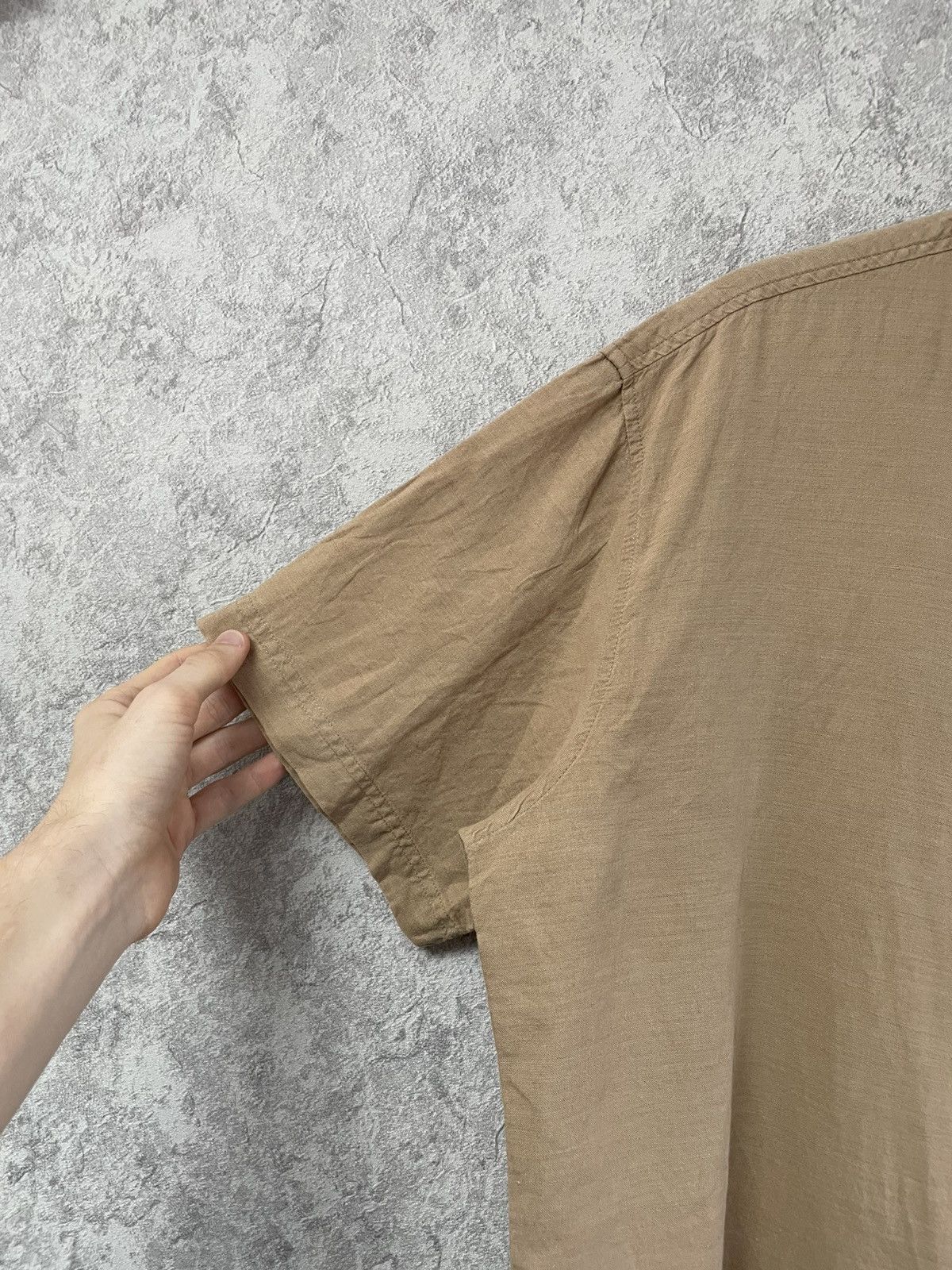 Balmain Balmain Linen/Cotton Brown Short Sleeve Shirt Button Up Size US XL / EU 56 / 4 - 4 Thumbnail