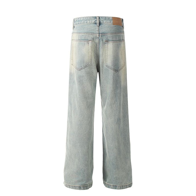 Vintage American street style loose wide-leg ripped jeans for men Size US 32 / EU 48 - 2 Thumbnail