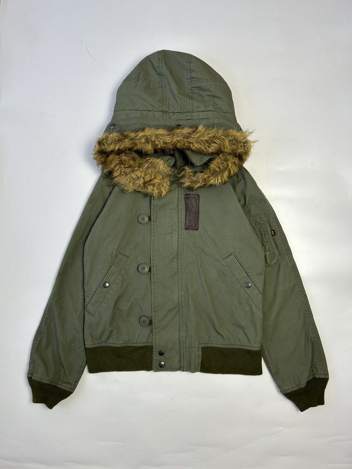 Alpha Industries × Vintage ALPHA INDUSTRIES INC FAUX FUR HOODIE JACKET Size US M / EU 48-50 / 2 - 1 Thumbnail