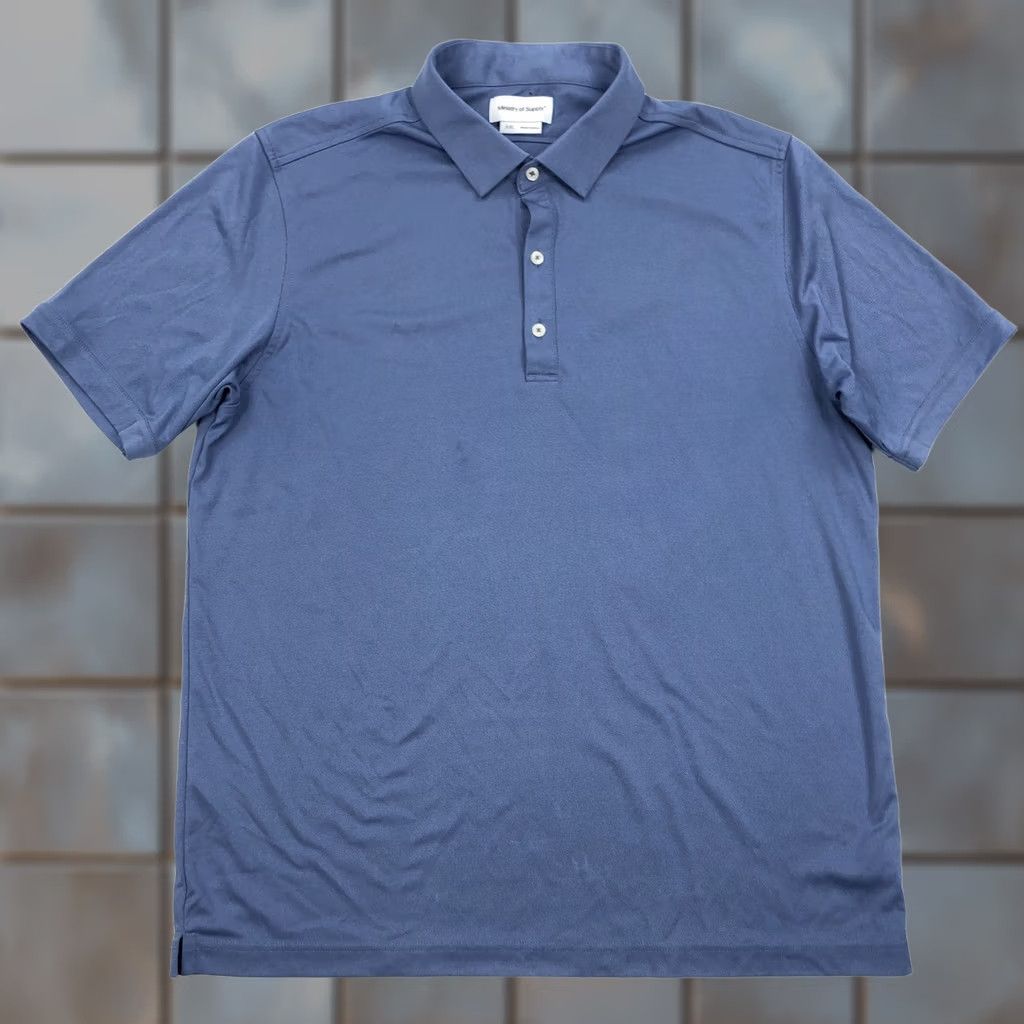 Vintage Ministry of Supply Polo Shirt Men 2XL Short Sleeve Blue Performance Stretch Casual Golf Shirt Size US XXL / EU 58 / 5 - 1 Thumbnail