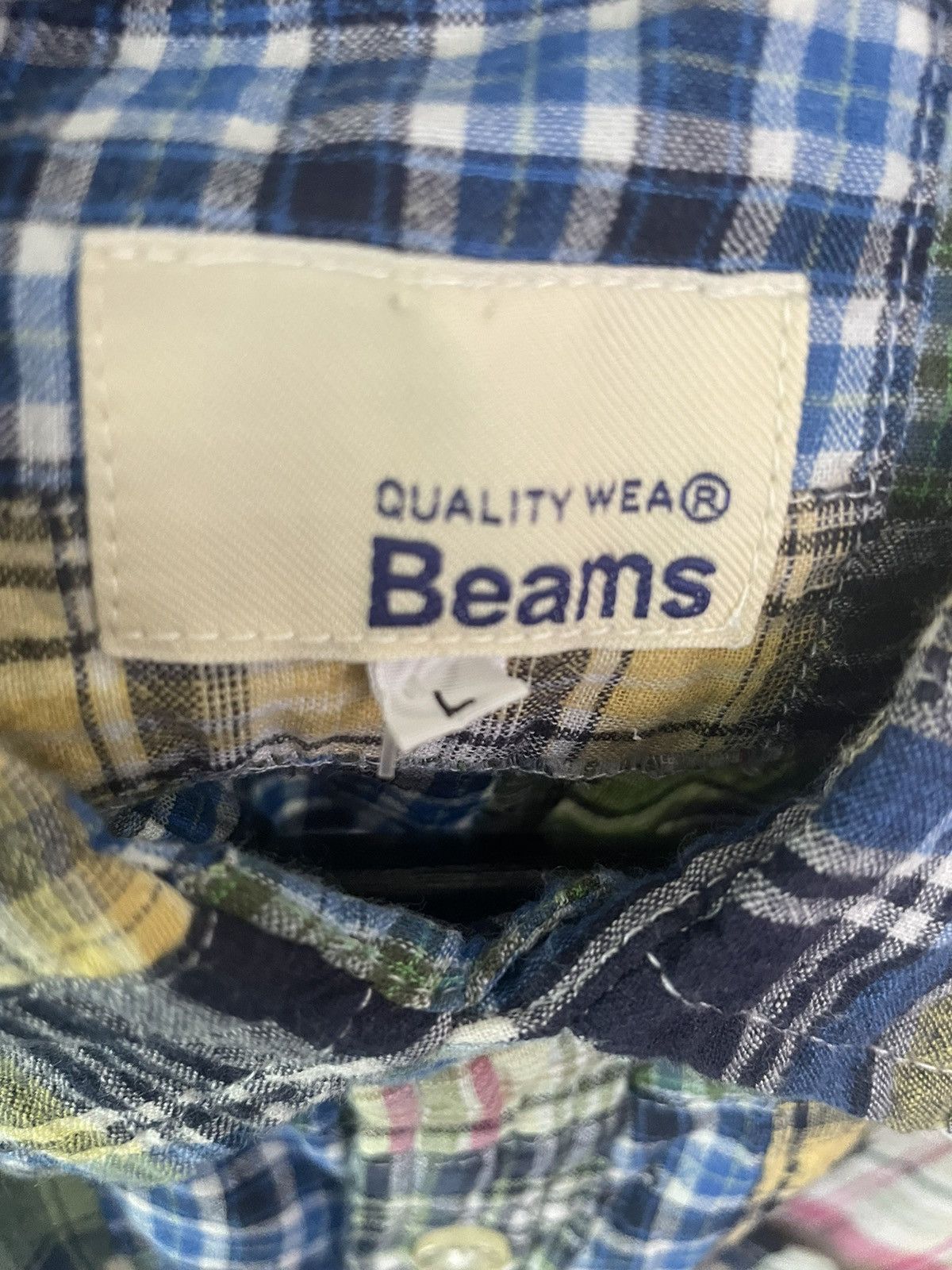 Beams Plus × Japanese Brand Vintage Beams Patchwork Shirt Buttons Upp Size US L / EU 52-54 / 3 - 6 Thumbnail