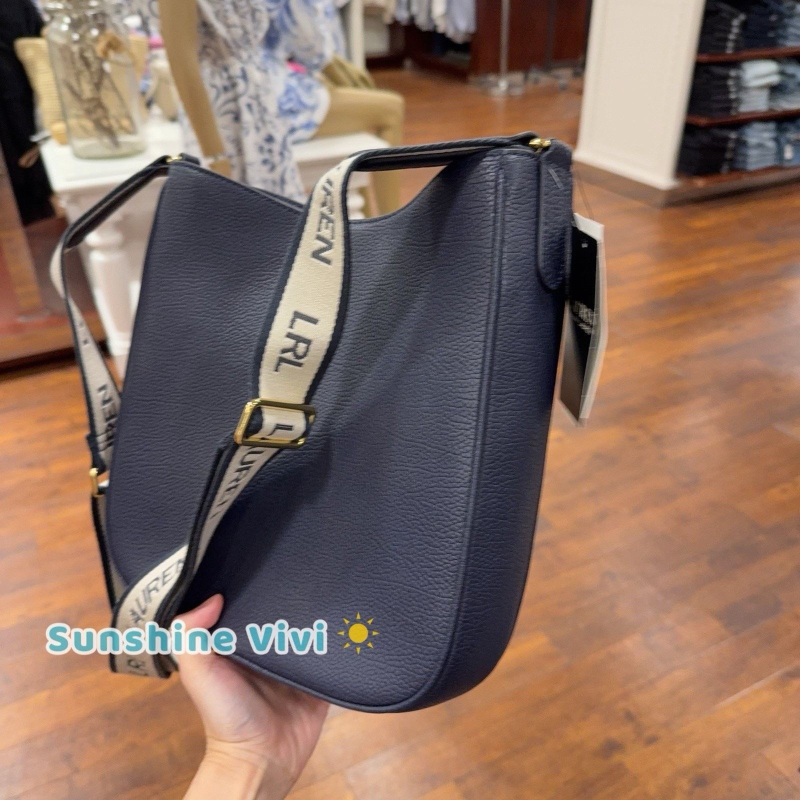 Polo Ralph Lauren NWT Lauren Ralph Lauren Cameryn Leather Small Crossbody Navy Size ONE SIZE - 4 Thumbnail