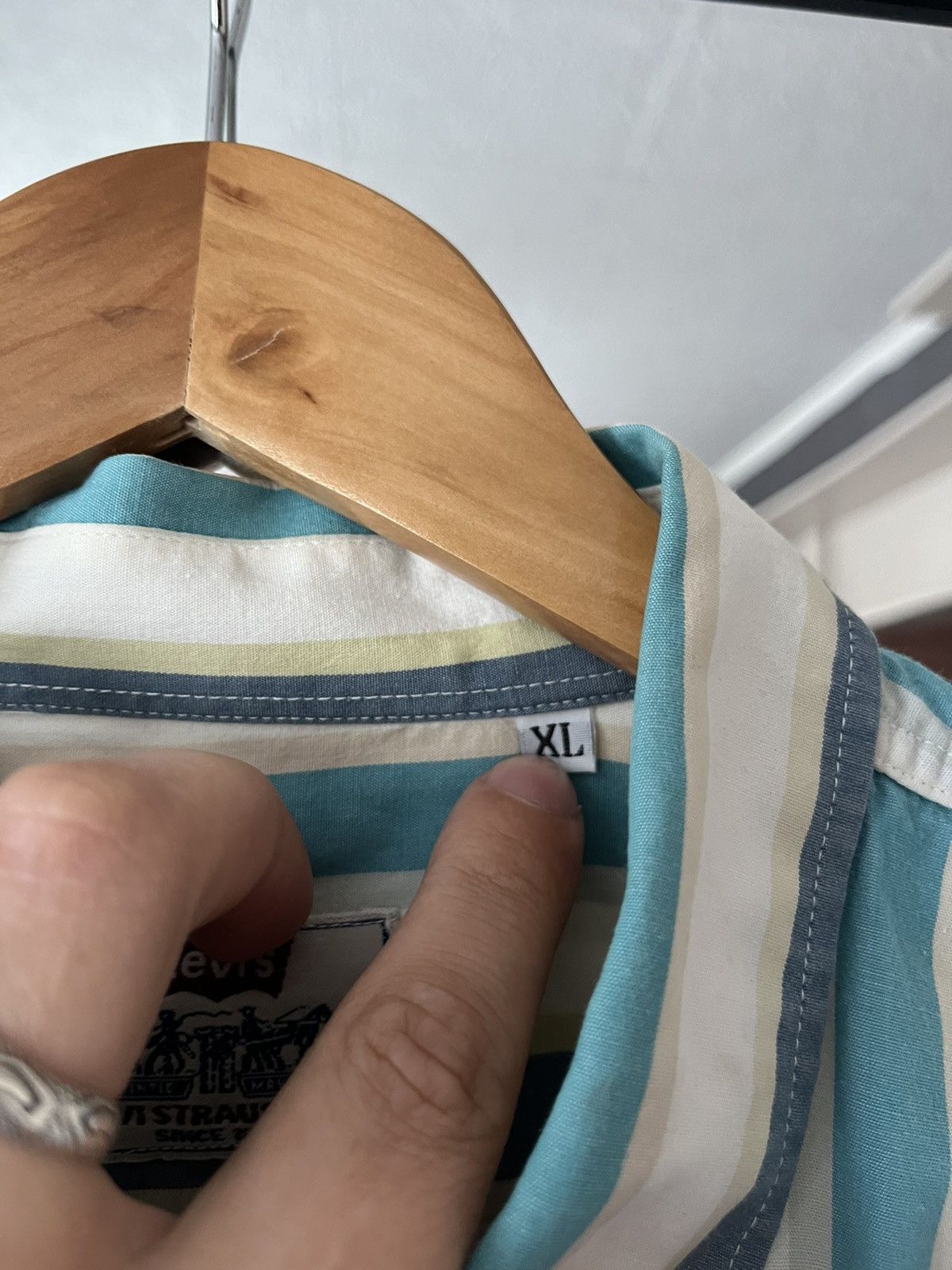 Levi's Vintage Levi's Striped Oxford Button Shirt Longsleeve Green Size US XL / EU 56 / 4 - 6 Thumbnail