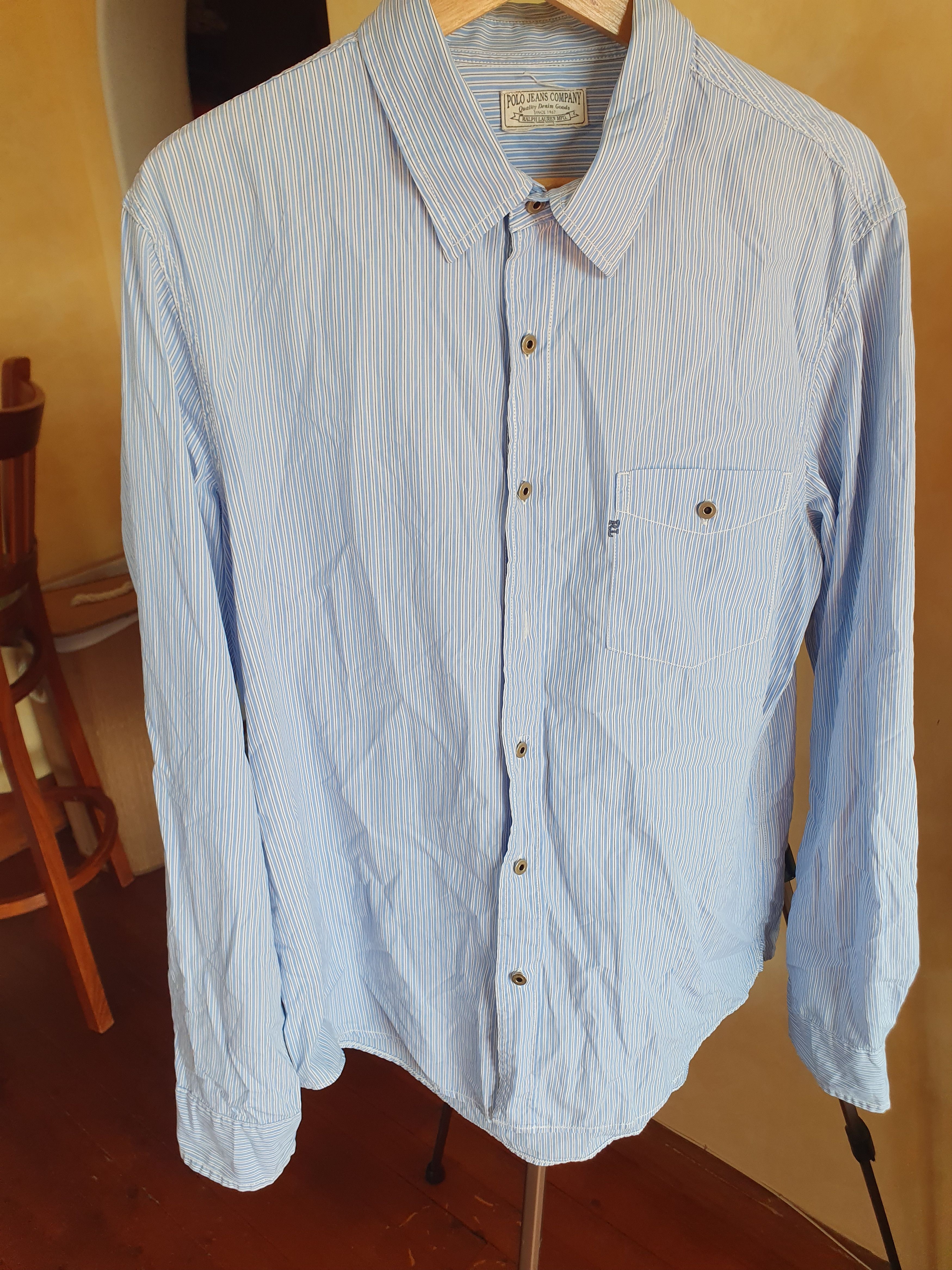 Polo Ralph Lauren Polo Ralph Lauren Polo Jeans Company Pin Striped Shirt sz L Size US L / EU 52-54 / 3 - 6 Thumbnail