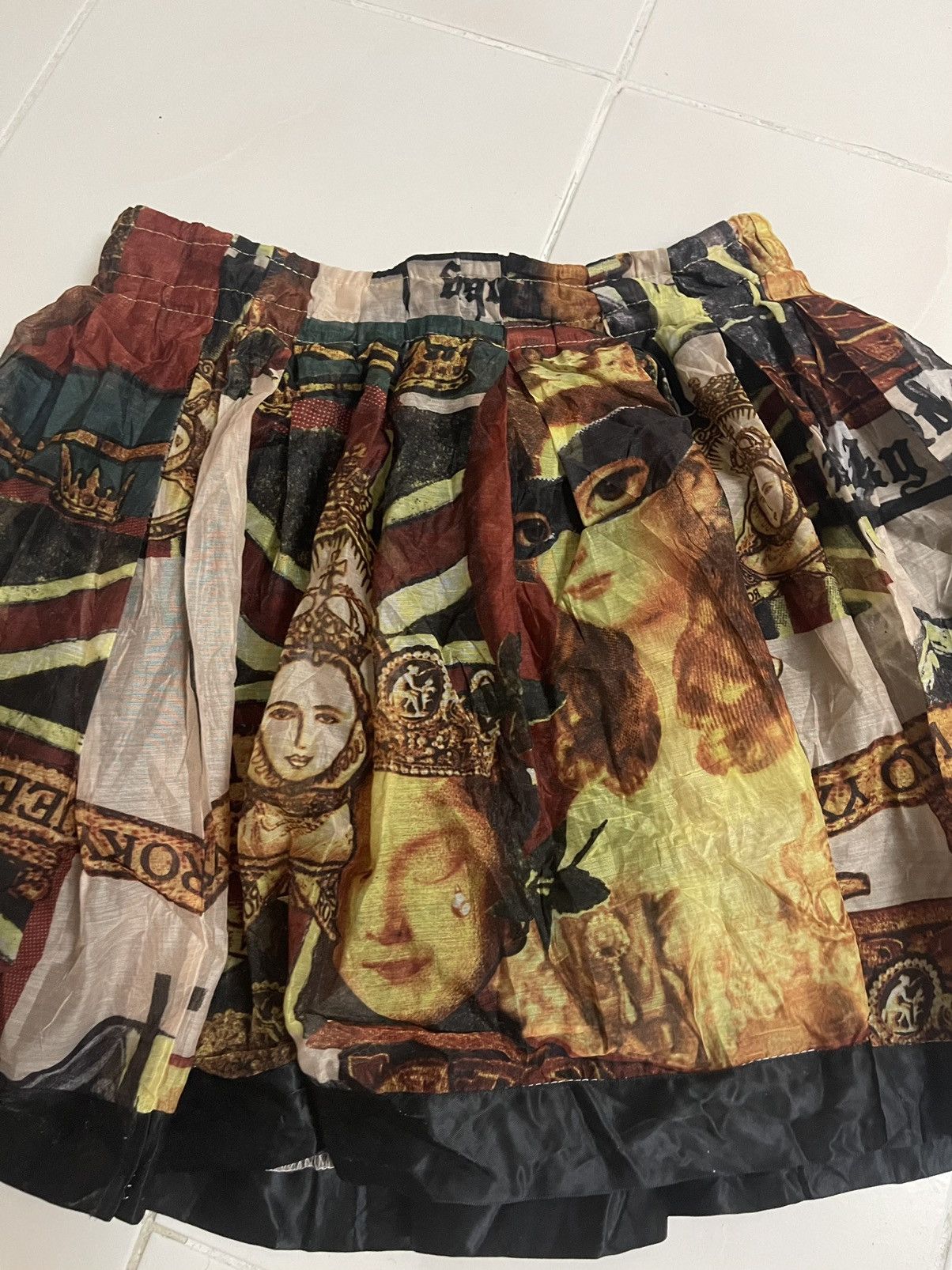 Arts & Science VINTAGE GRAFFITI ART MINI SKIRT LUXURY Size 22" - 4 Thumbnail