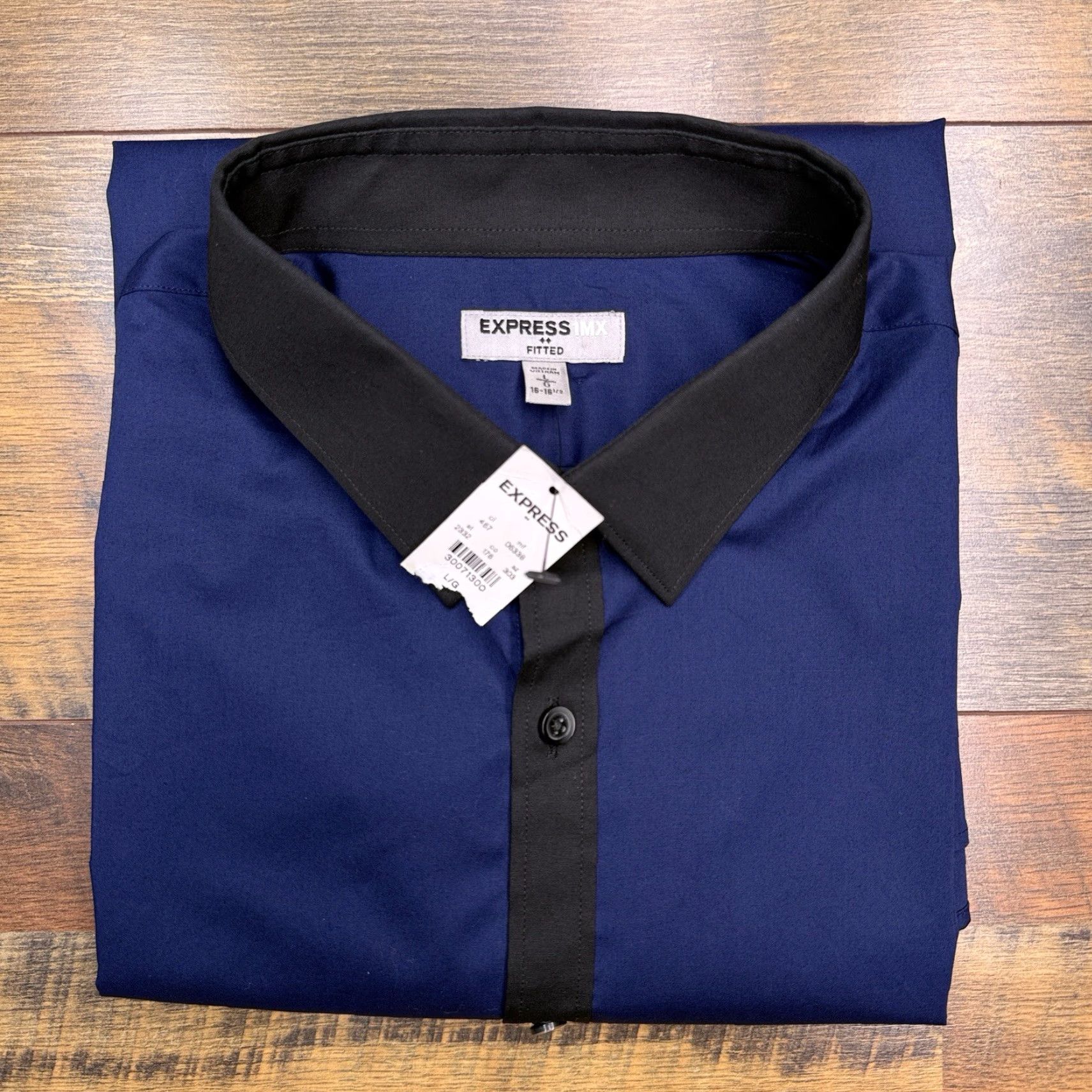 Express Express Shirt Mens Large L Blue Button-Up Slim Stretch Knit Button Up New Size US L / EU 52-54 / 3 - 2 Thumbnail