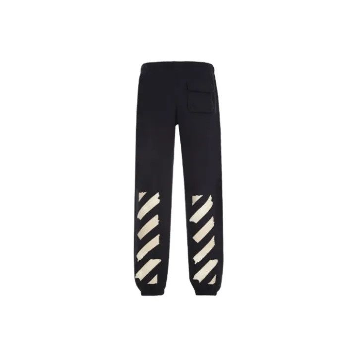 Off-White Off-White Black Striped Cotton Joggers for Men 0079 Size US 27 - 1 Thumbnail