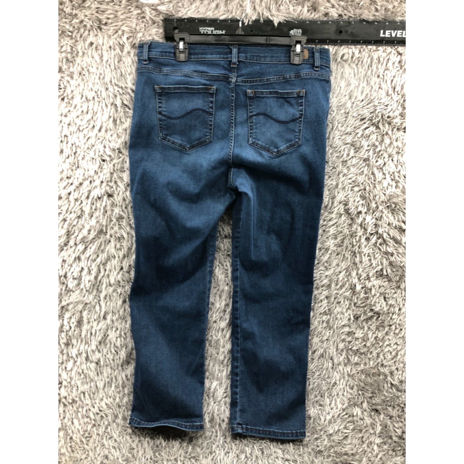 Lee Lee Jeans Relaxed Straight Petite Womens Size 16P Medium Wash Blue 5-Pocket Denim Jeans Size 38" / US 16 / IT 52 - 5 Thumbnail