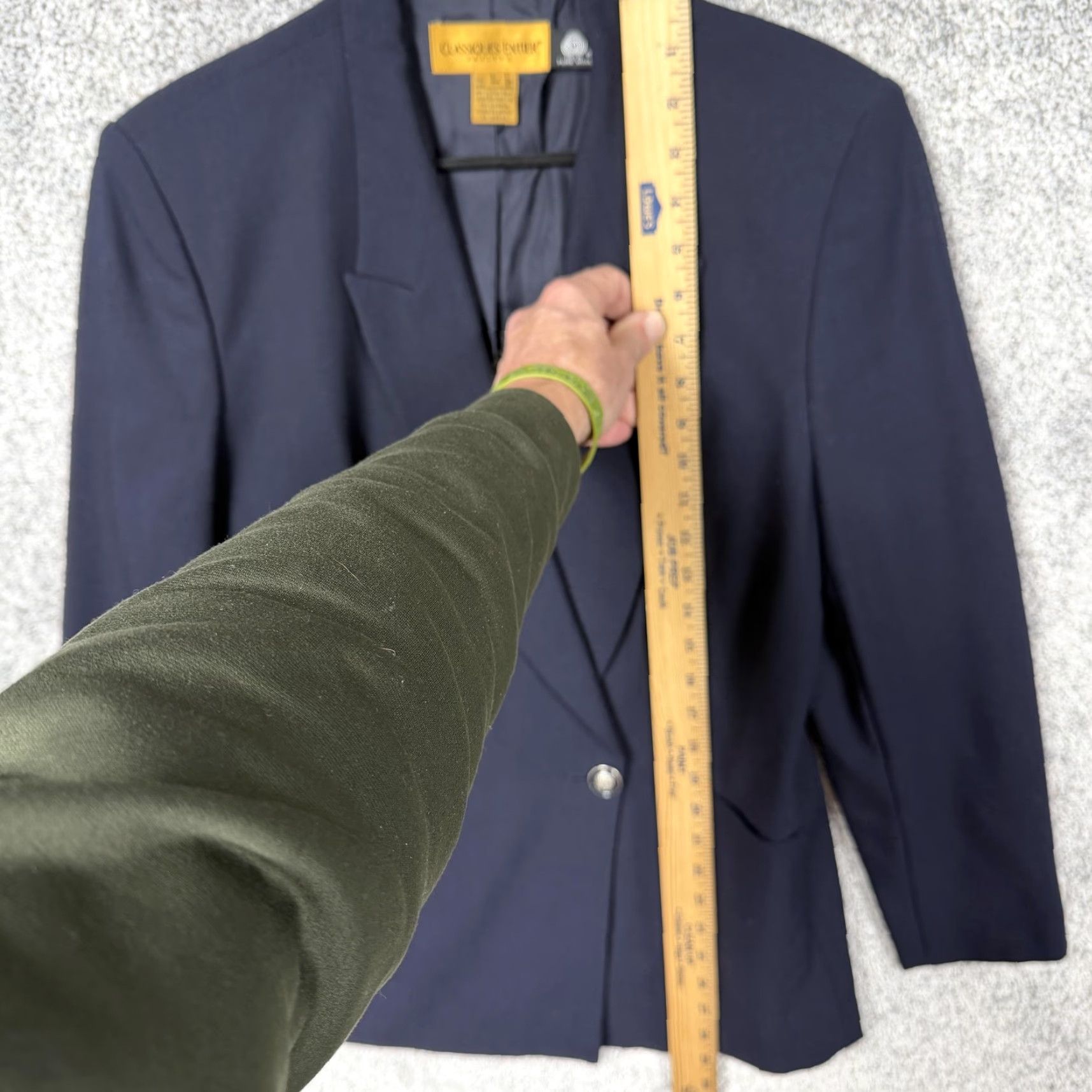 Vintage VINTAGE Classiques Entier Blazer Wool Petite Longline Navy Blue 4-Button Notch Lapel Business Workwear Pant Suit Womens L Size L / US 10 / IT 46 - 2 Thumbnail