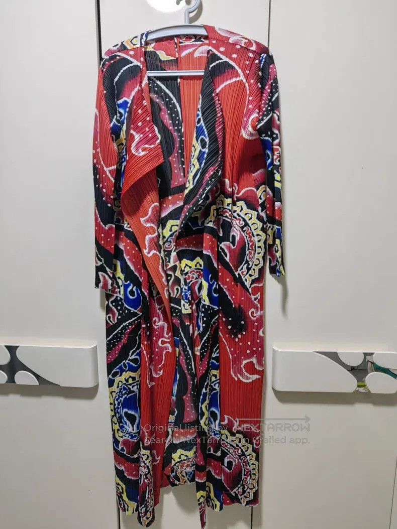 Issey Miyake Red Opera Mask Print Jacket
