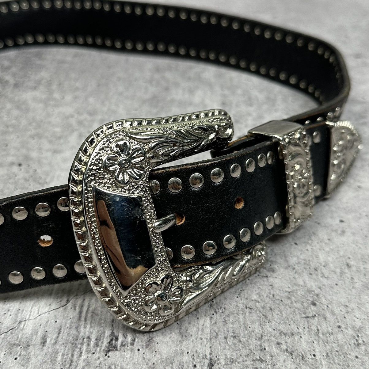 Vintage Vintage Italy 90s Nanni Leather Belt Y2K Style Size 34 - 2 Thumbnail