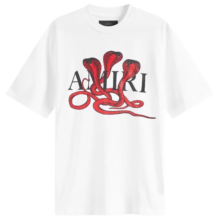 Amiri o1mle0426 Snake Short Sleeve Tee Shirt in White/Red Size US L / EU 52-54 / 3 - 1 Thumbnail