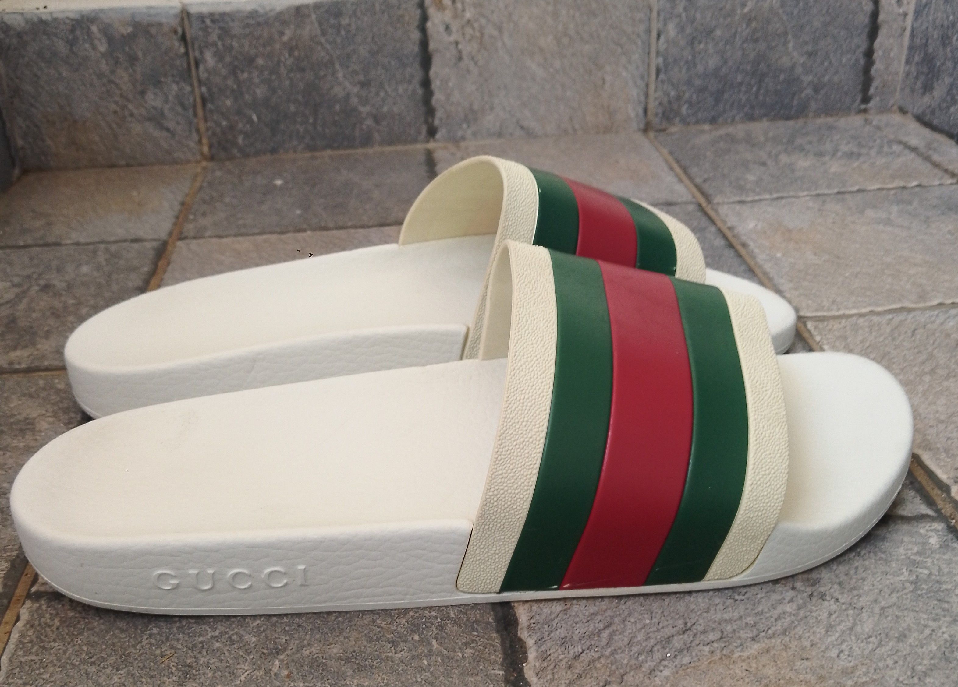 Gucci Gucci web rubber slide sandals Size US 12 / EU 45 - 4 Thumbnail