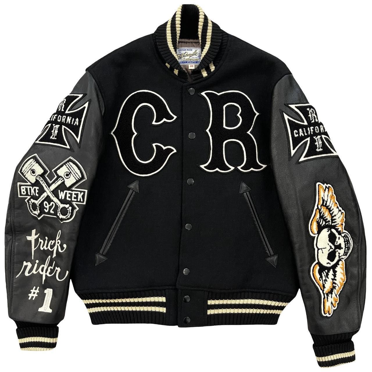 image of Whitesville Varsity Jacket in Black, Men's (Size Medium)
