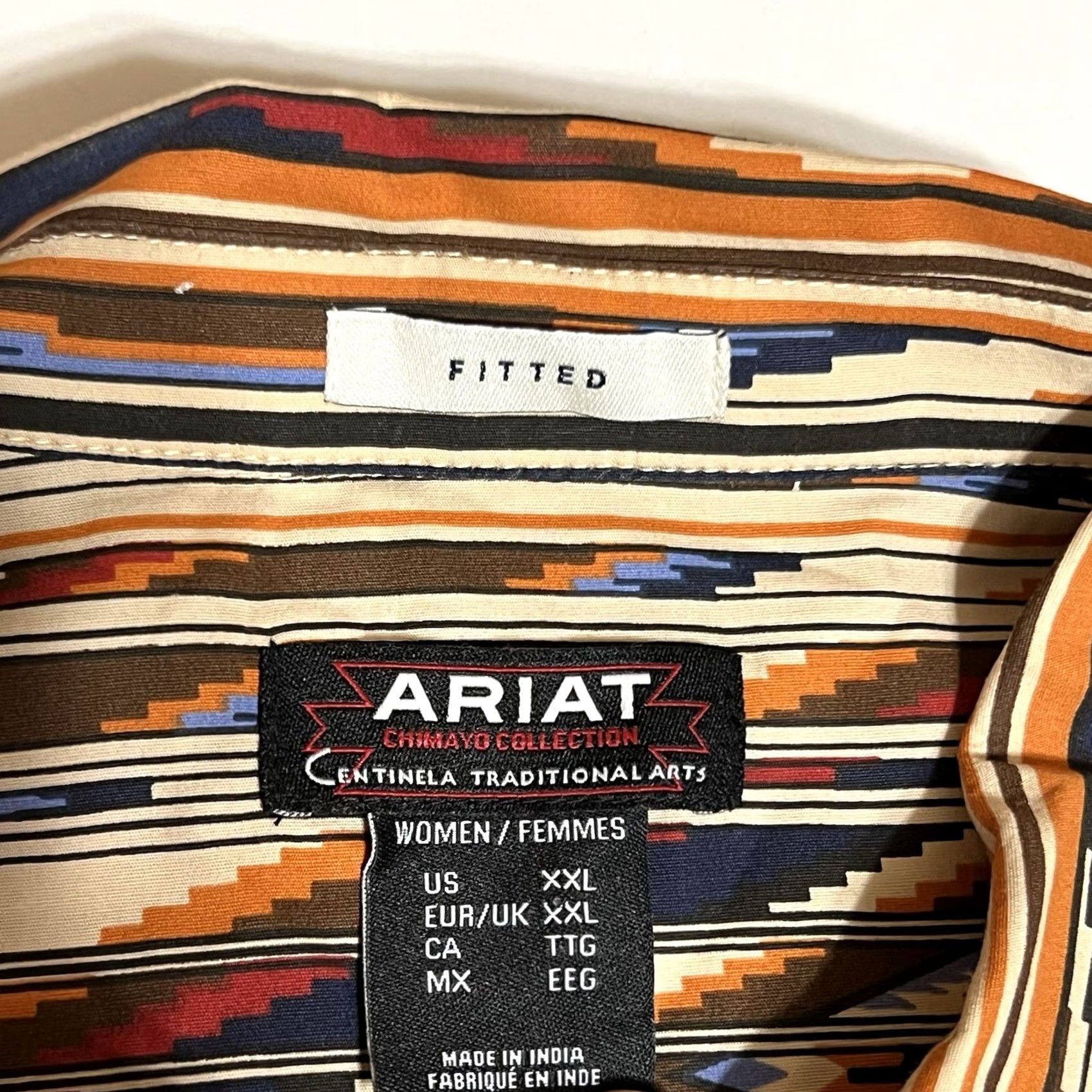 Ariat Ariat Womens Button Shirt XXL Western Aztec Long Sleeve Fitted Kirb y Size XXL / US 16-18 / IT 52-54 - 7 Thumbnail