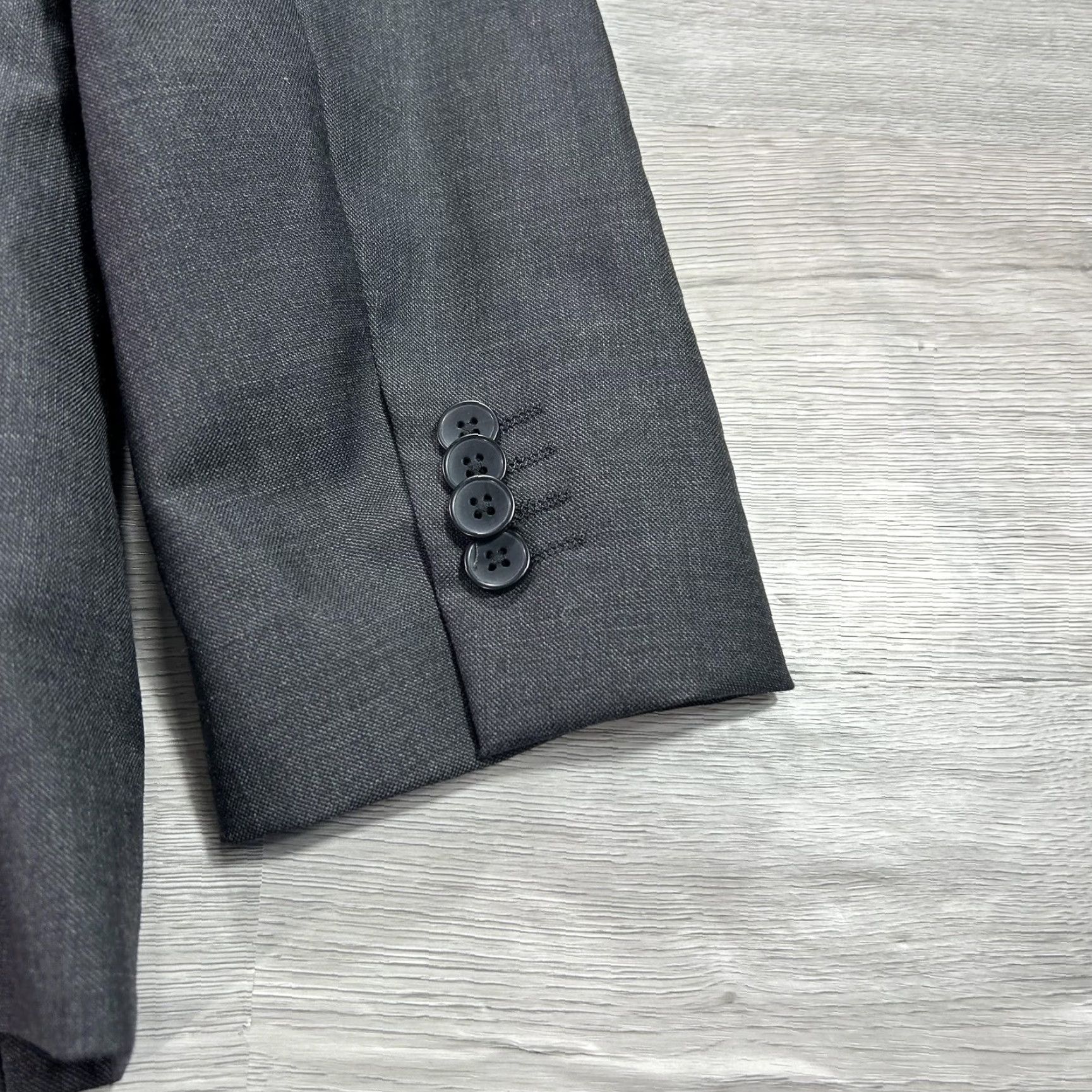 Theory Theory Mens Two-Button Notch Lapel Wool Blazer Jacket 42R Gray Formal Suit Coat Regular Sleeve 4-Button Cuff Mens Size 42R - 5 Thumbnail