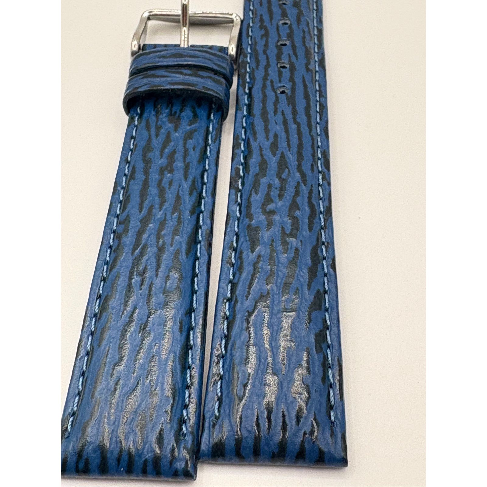 Citizen New 20mm Citizen Blue Shark-Grain Genuine Leather Watch Band Size ONE SIZE - 1 Thumbnail