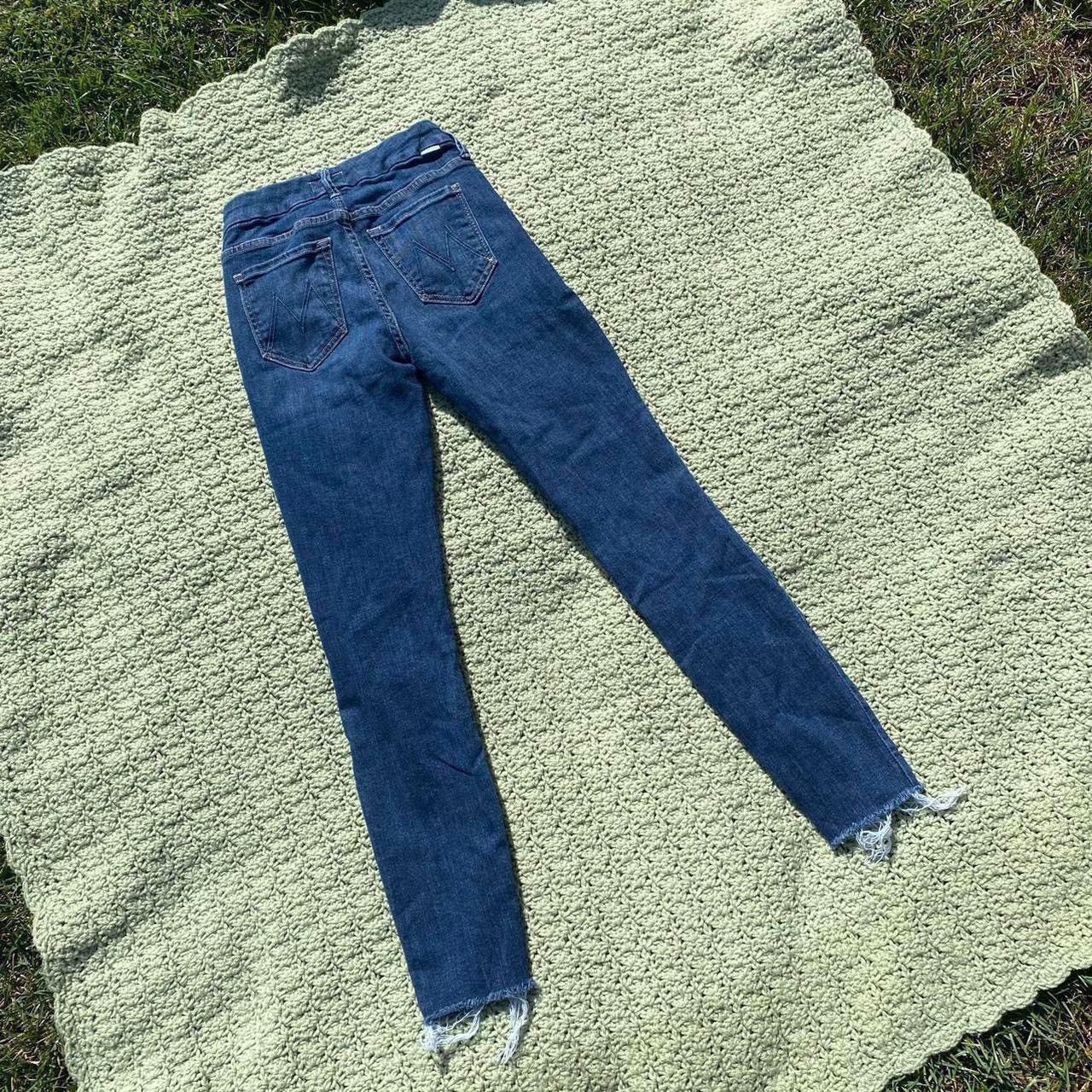 MOTHER MOTHER distressed dark wash denim ankle fray skinny jeans Size 24" / US 00 / IT 34 - 2 Thumbnail