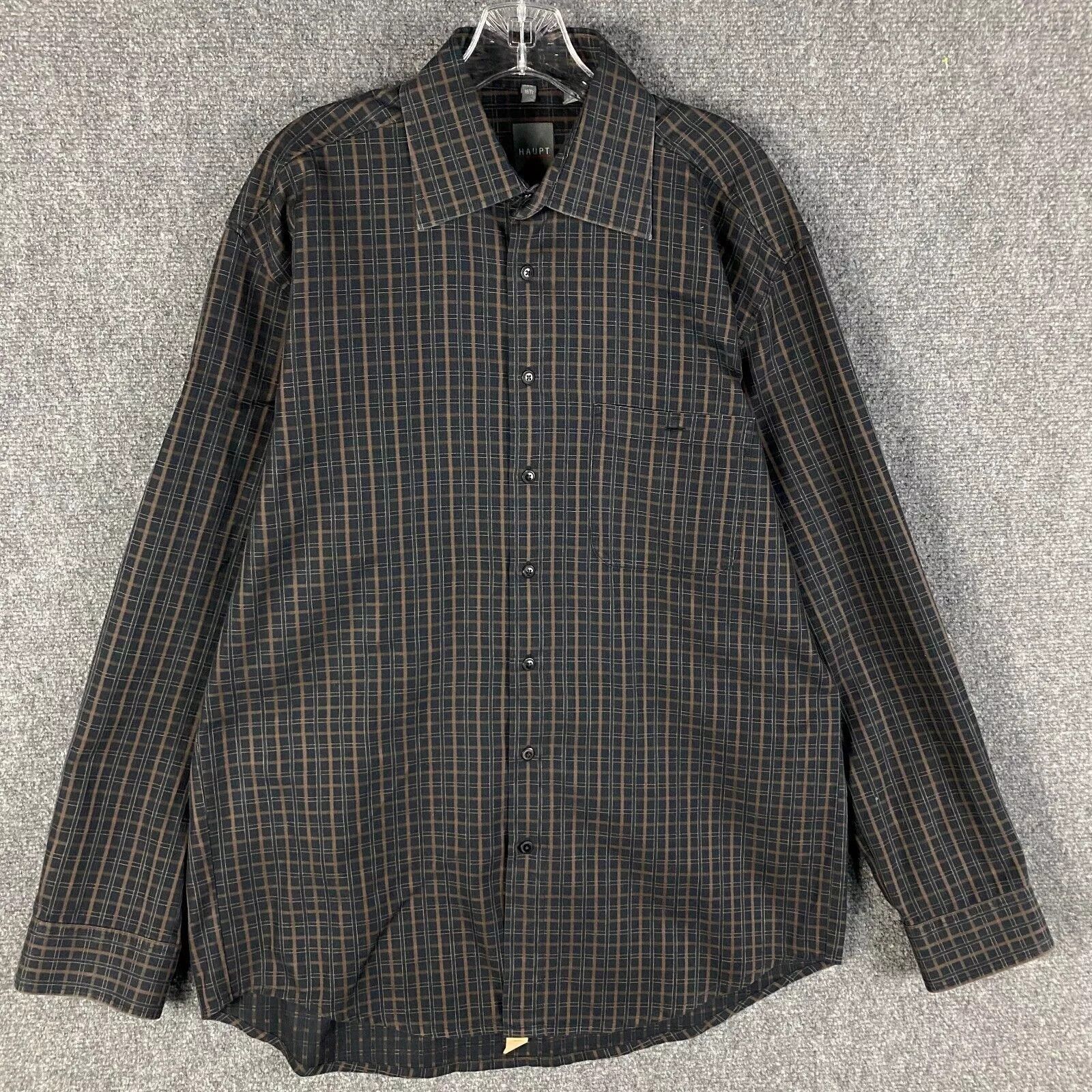 Haupt Haupt Dress Shirt Men's Large 41/42 16 Long Sleeve Cotton Size US L / EU 52-54 / 3 - 1 Thumbnail
