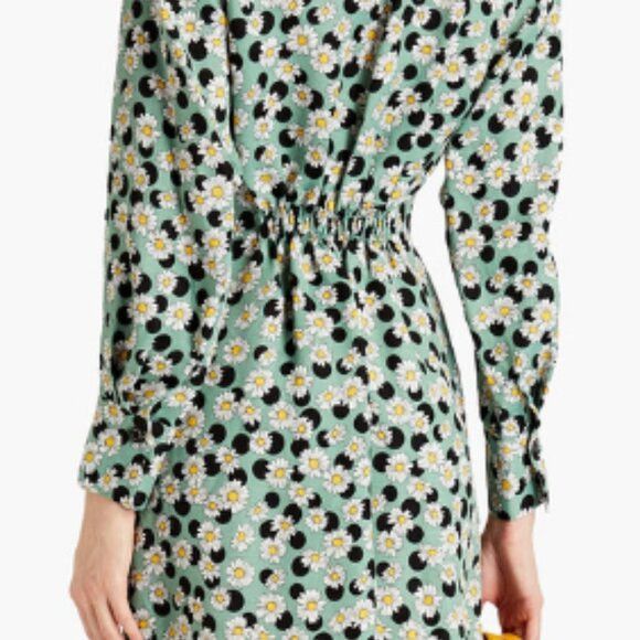 Sandro Dress Polka dot Floral Ruched Pleated back Partially ela Size M / US 6-8 / IT 42-44 - 8 Thumbnail