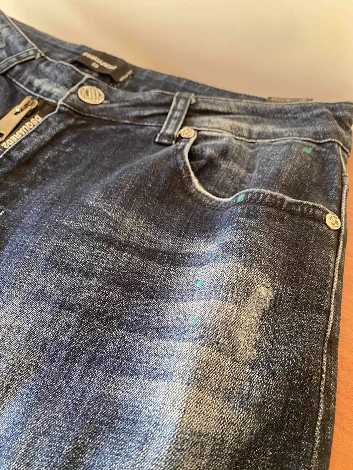 Dsquared2 Spray Paint DS2 Dark Blue Jeans Size US 29 - 4 Thumbnail
