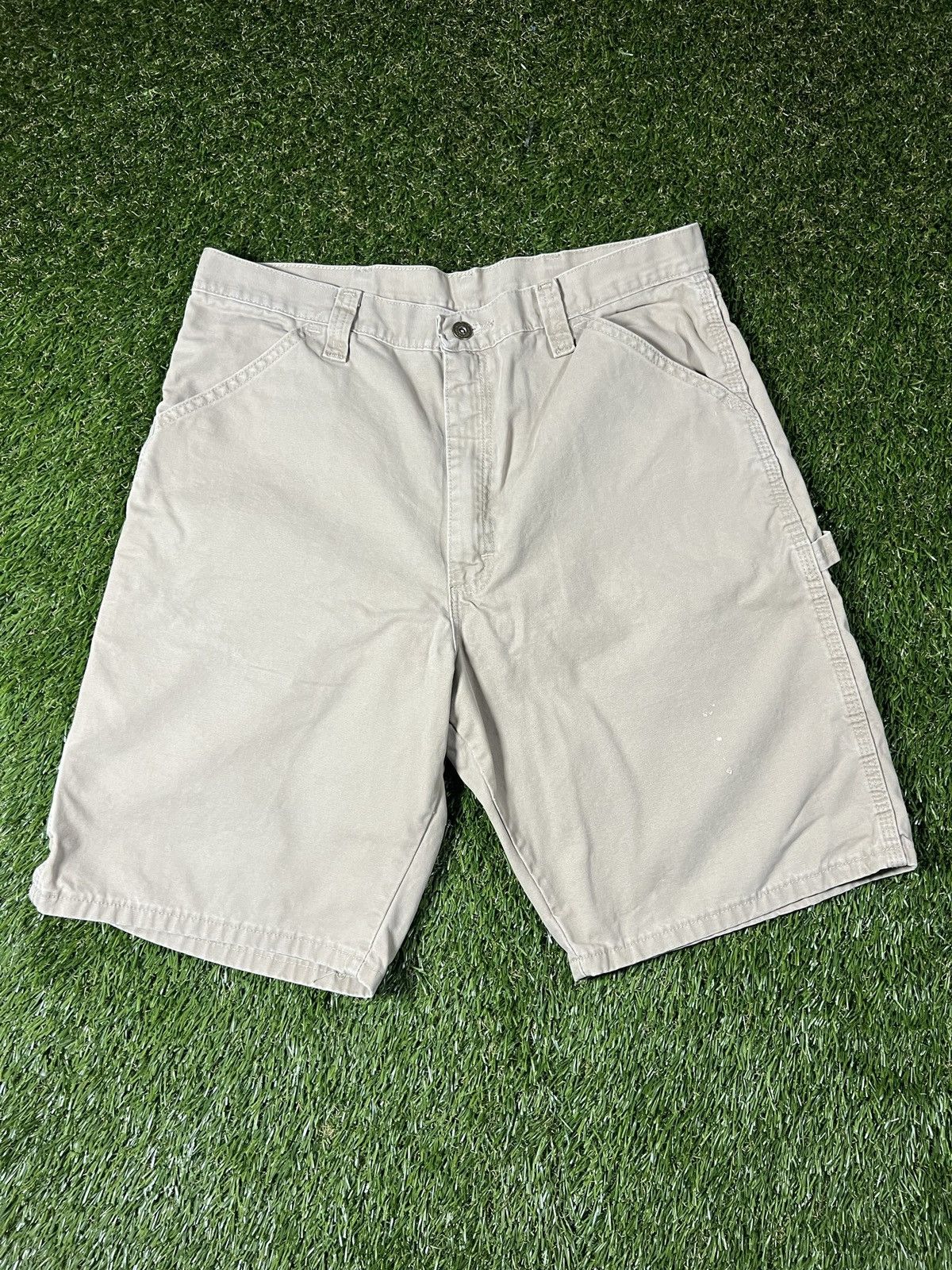 Wrangler Vintage Y2K Baggy Wrangler Skater Khaki Carpenter Shorts Size US 34 / EU 50 - 3 Thumbnail