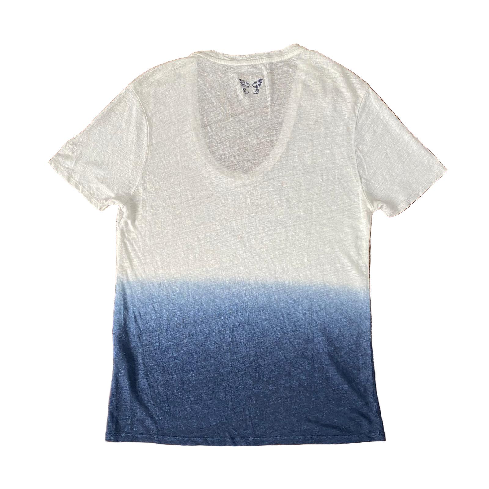 Zadig & Voltaire White and Blue Wanda Ombre Linen T-Shirt Size M / US 6-8 / IT 42-44 - 8 Thumbnail