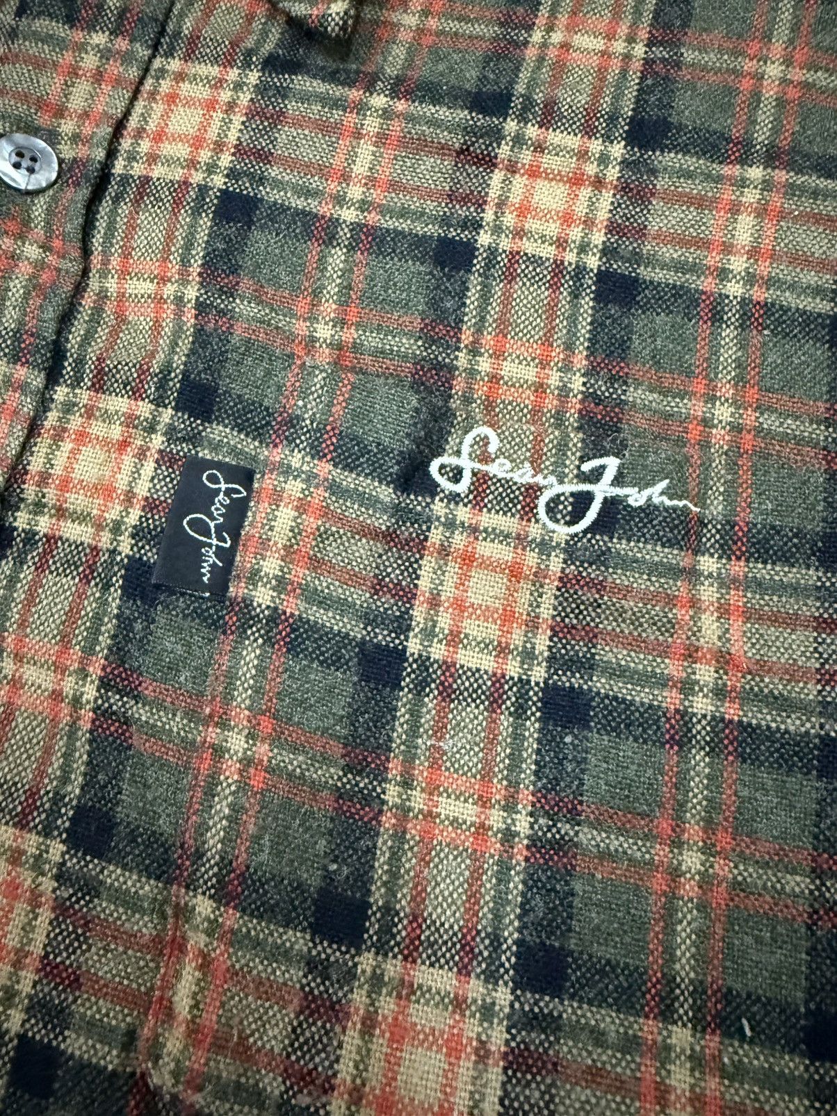 Sean John Vintage Sean John Chekerd Flannel Button Up Shirt Wool Size US XL / EU 56 / 4 - 5 Thumbnail