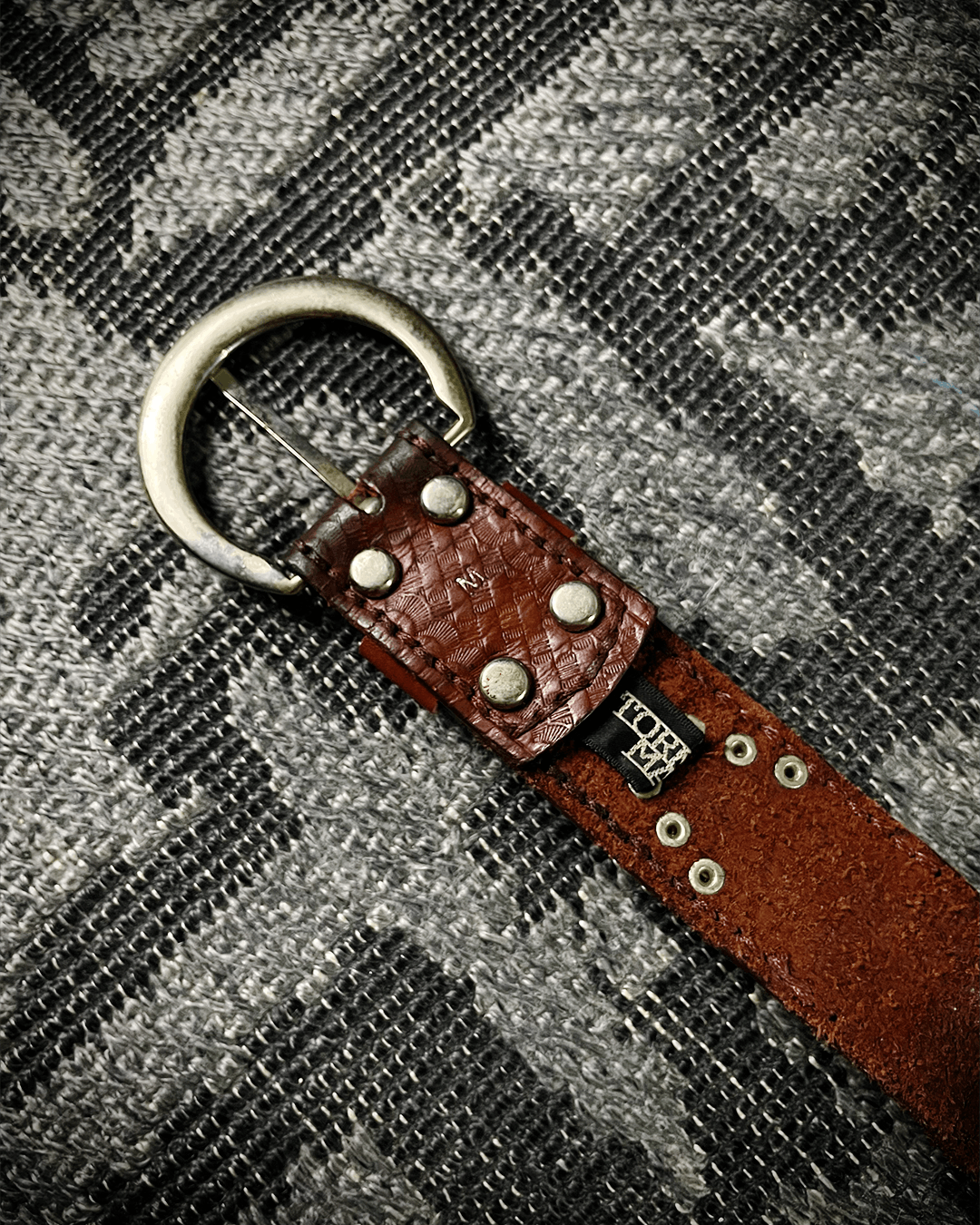 Tornado Mart Tornado Mart Pirate Skull Blue Gem Leather Belt Size 30 - 8 Thumbnail